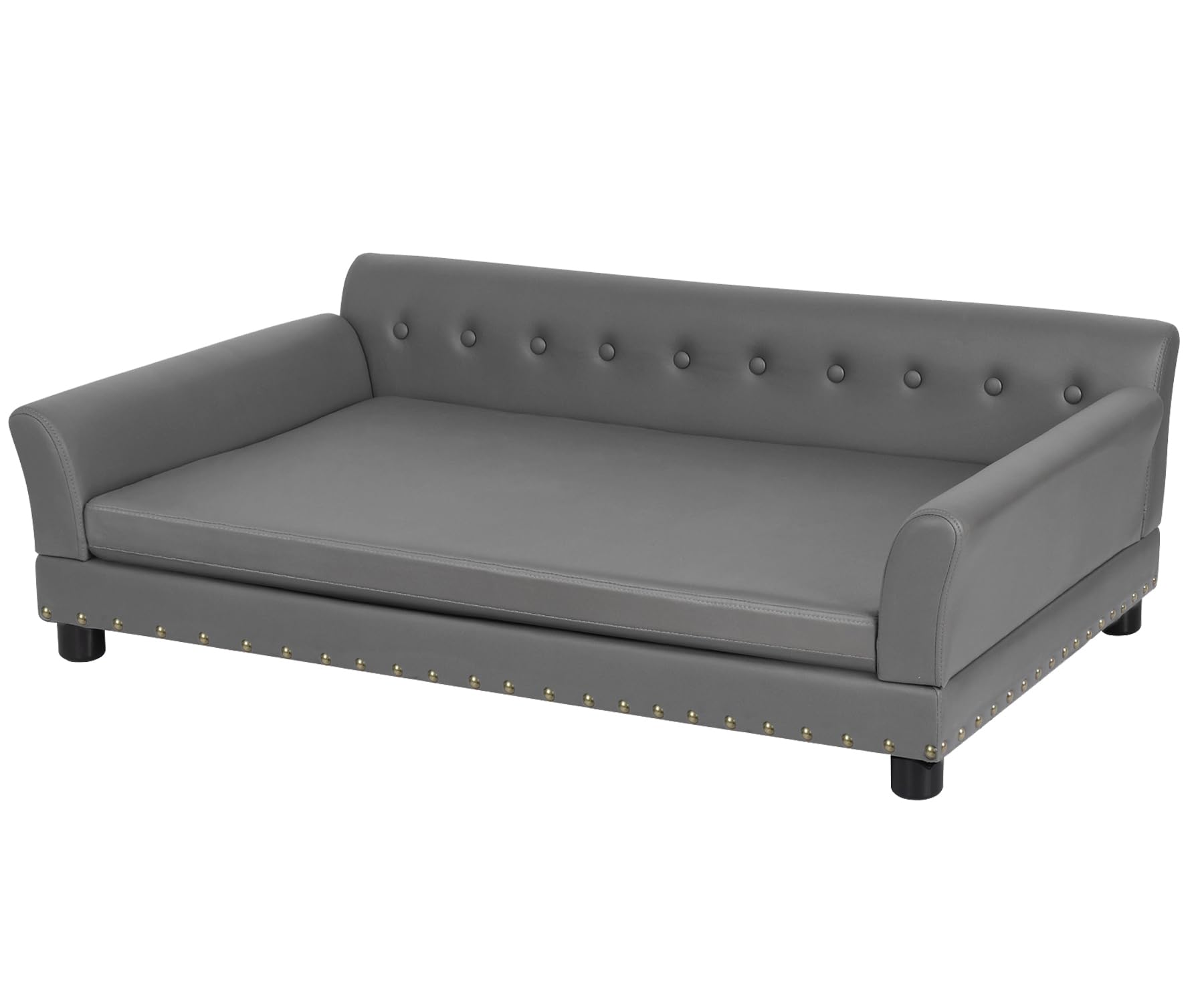 BingoPaw Large Dog Sofa Bed: Extra Large Dogs Couch Made by Smooth Scratching Resistant Microfiber Leather, Pet Jumbo Indoor Modern Furniture Style Chaise with Easy Clean Cover for Pets up to 120lbs