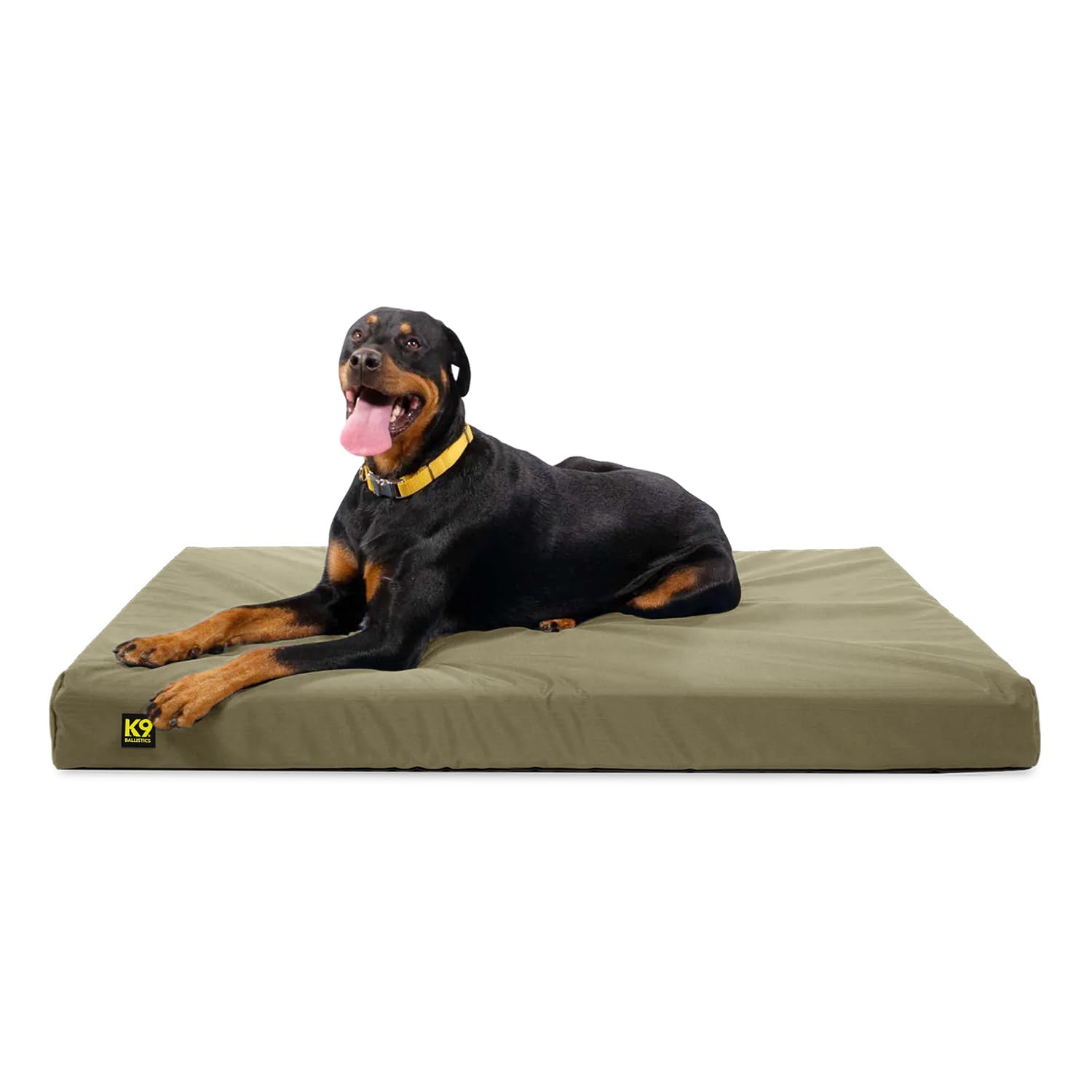 K9 Ballistics Tough Ripstop Orthopedic Rectangle Dog Bed w/Removable Washable Cover, Solid Orthopedic Foam - X-Large, Sage Green