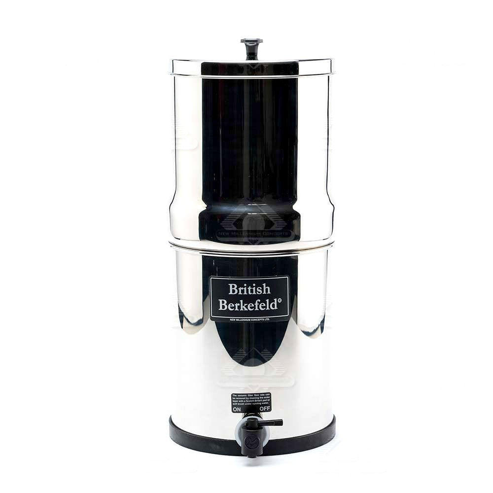 British Berkefeld® Gravity Water Filter with four 7" Super Sterasyl™ Ceramic Water Filter Elements