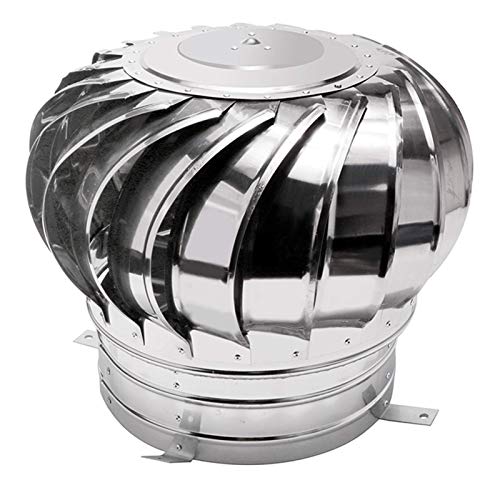 NDRFAWY Roof Turbine Blower Ventilator Rotation Cowl Stainless Steel Outdoor Wind Exhaust Hat Chimney Cap Air Duct Energy Saving Attic Farm Factory 400mm