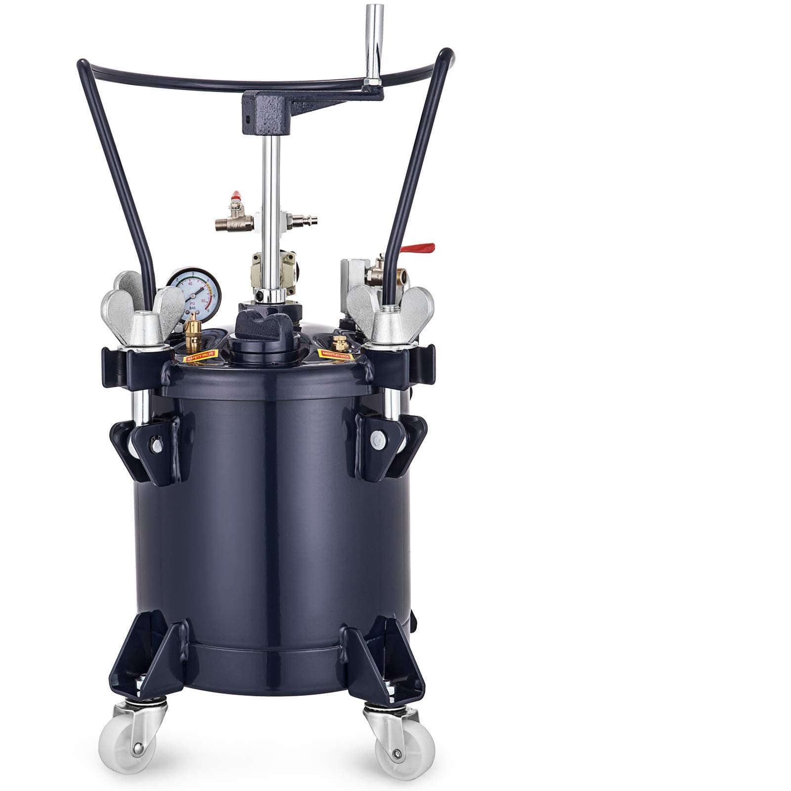 VEVOR Pressure Pot 2.5 Gallon 10 Liters Spray Paint Pressure Pot Tank with Manual Mixing Agitator Paint Tank