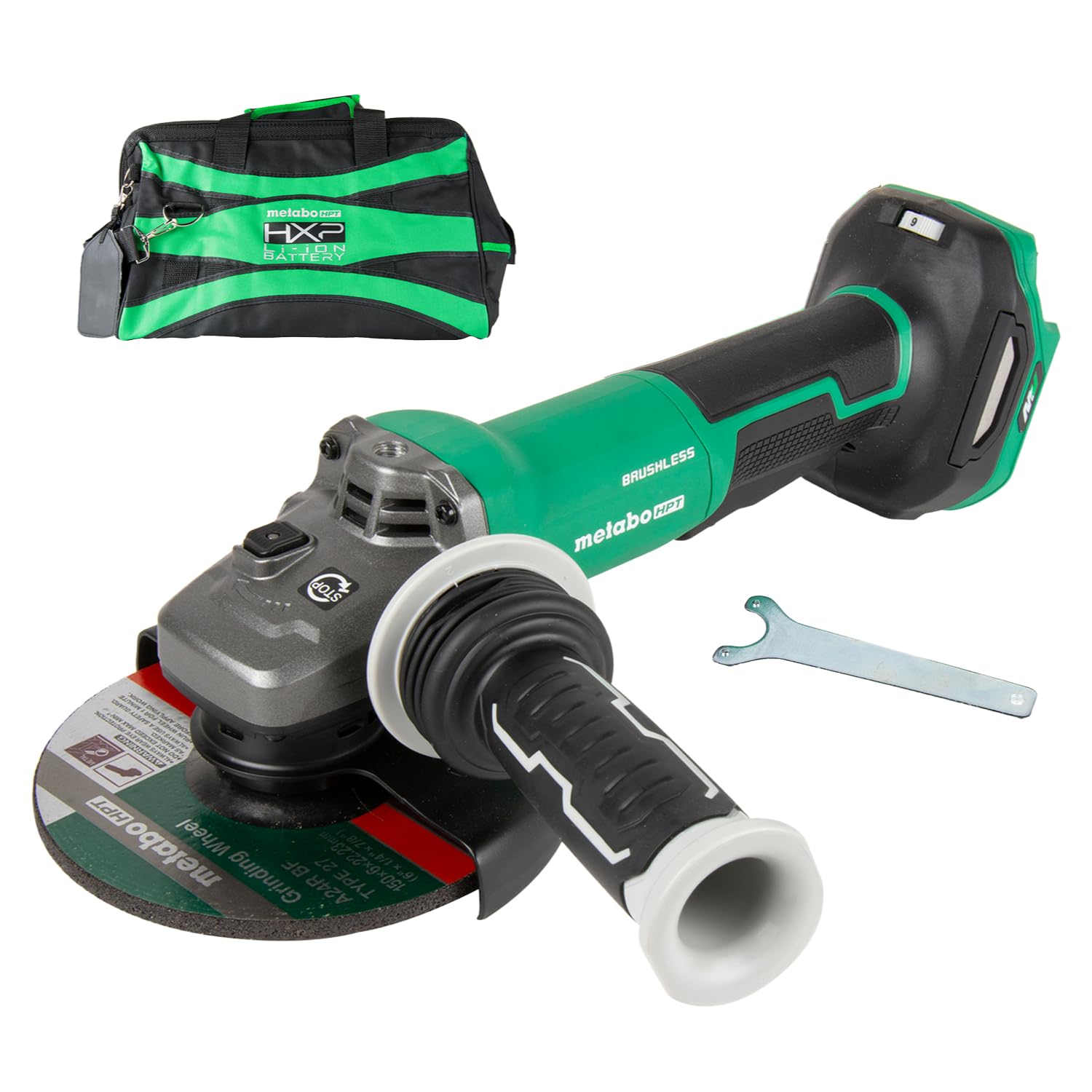 Metabo HPT Cordless 36V MultiVolt™ 6-Inch Angle Grinder | Tool Only - No Battery | Variable Speed | Paddle Switch | 6 Speed Settings + Auto | Optional AC Adapter | Lifetime Tool Warranty | G3615DVFQ6