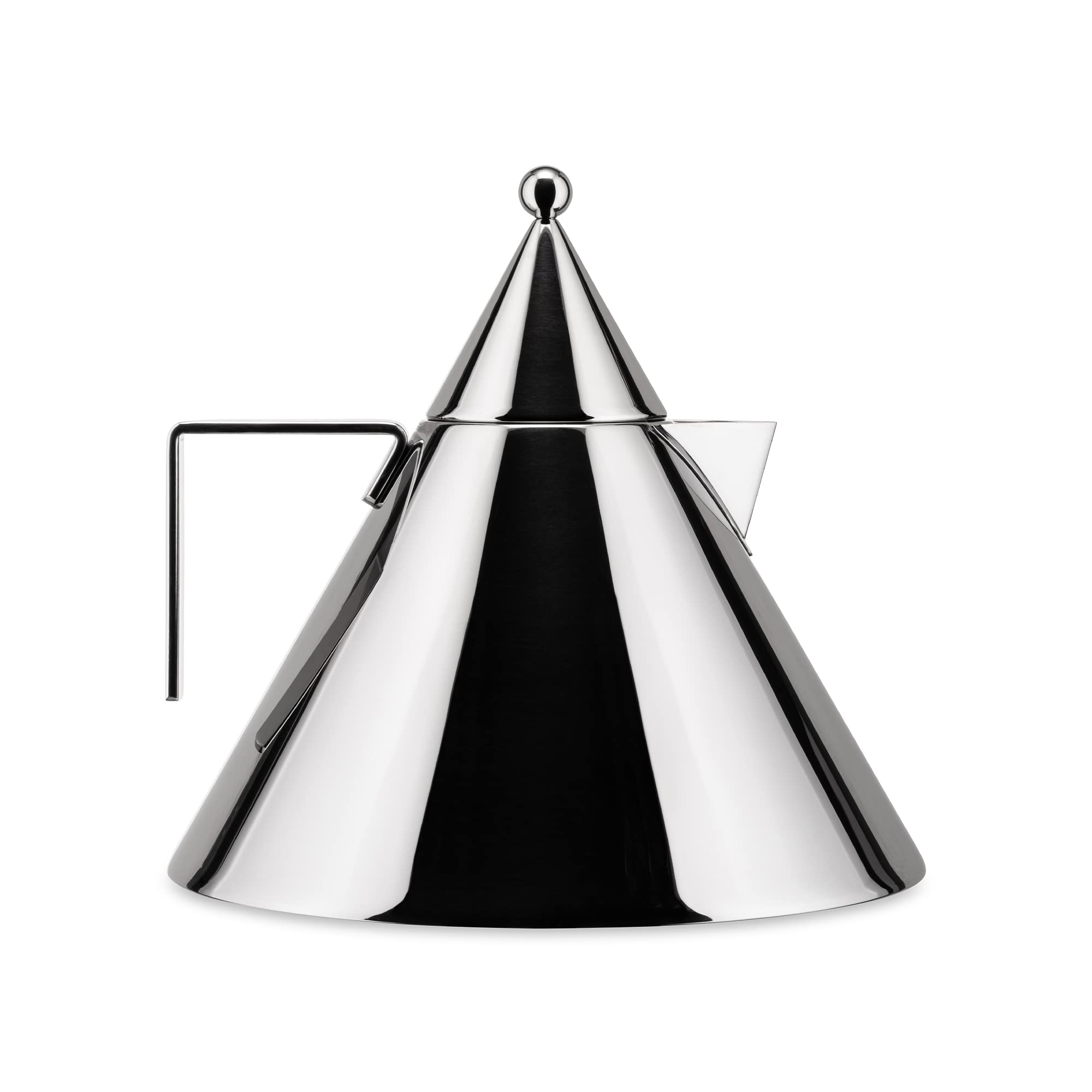 Alessi 90017 Il Conico - Design Water Kettle with Handle, 18/10 Stainless Steel Mirror Polished, 2 lt Capacity