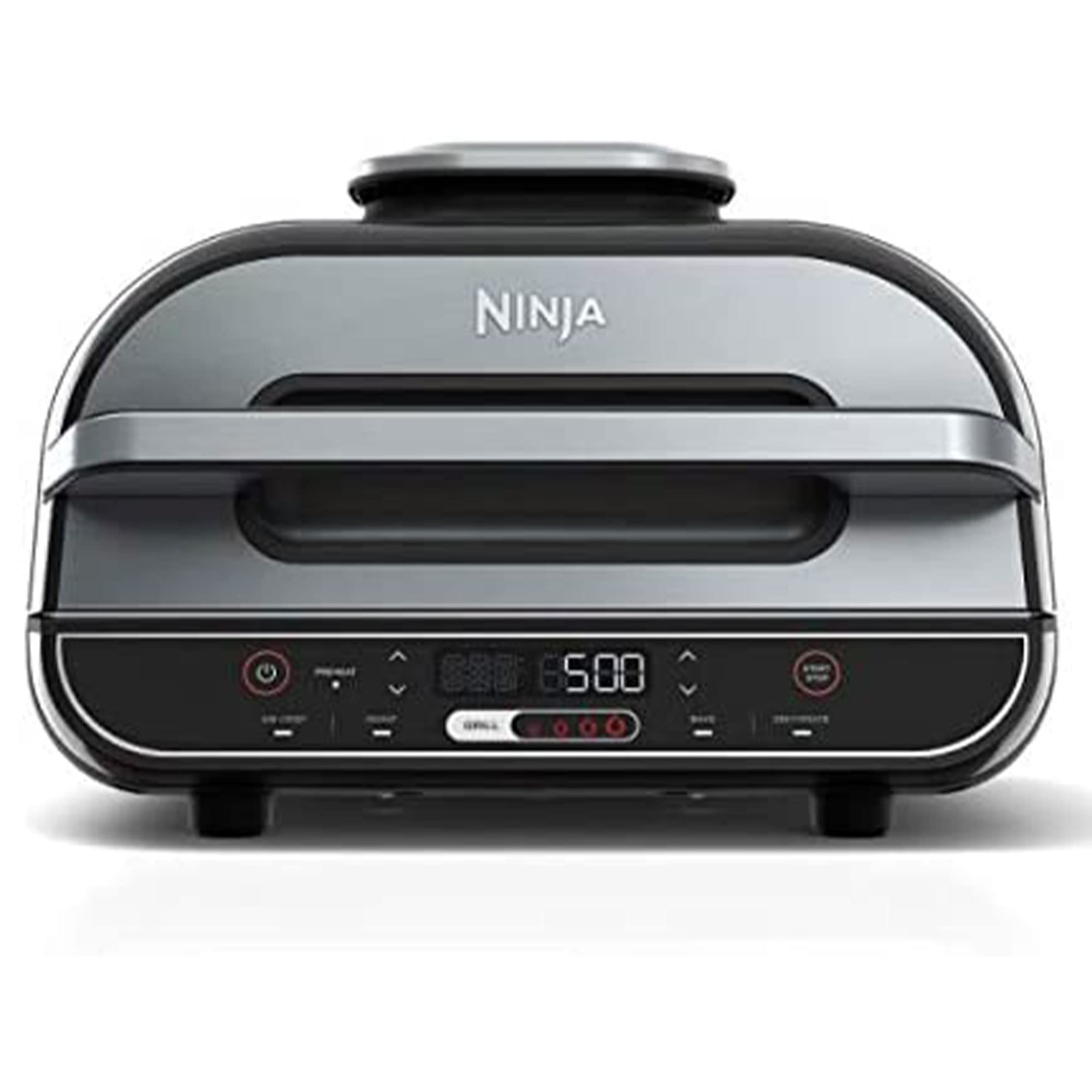Ninja Foodi 5 In 1 Indoor Grill and Air Fryer with Surround Searing, Removable Grill Gate, Crisper Basket, Cooking Pot, and Smoke Control System