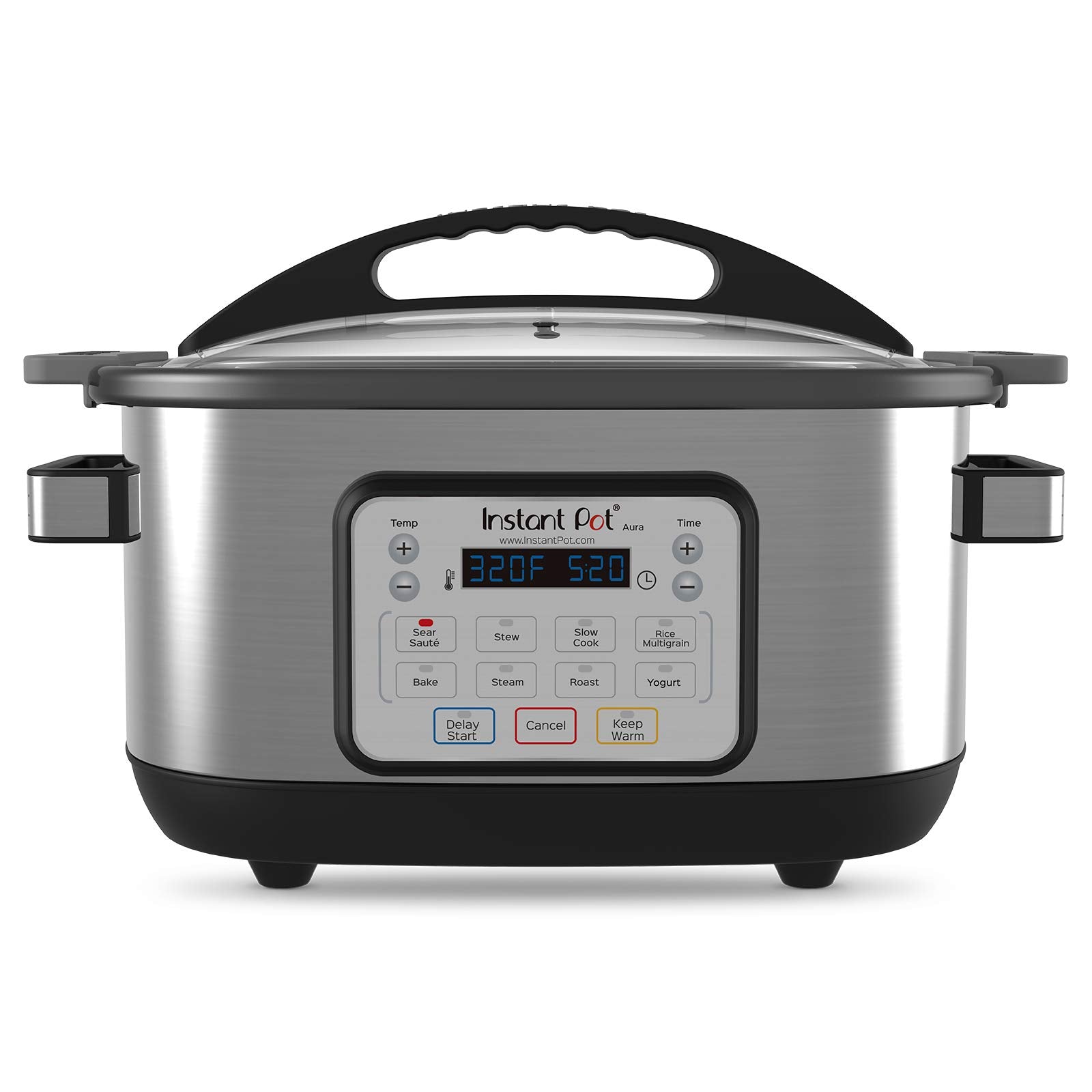 Instant Pot Aura 10-in-1 Multicooker Slow Cooker, 10 One-Touch Programs, 6 Qt, Silver (AURA 6Qt)