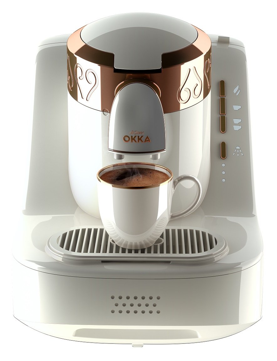 Arzum Okka Automatic Turkish/Greek Coffee Machine, USA 120V, UL, White/Gold, medium