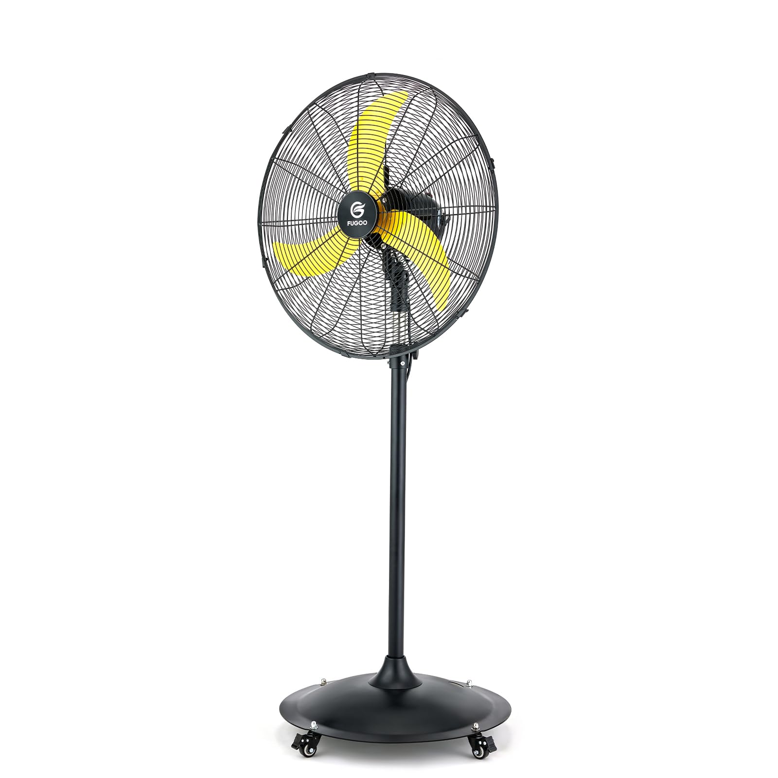 FUGOO 24'' Outdoor Oscillating Pedestal Fan With All Sealed Brushless DC Motor, 4-Speed Waterproof Outdoor Fan, Heavy Duty Industrial Floor Fans for House,Patios, Commercial, Garage, Warehouse