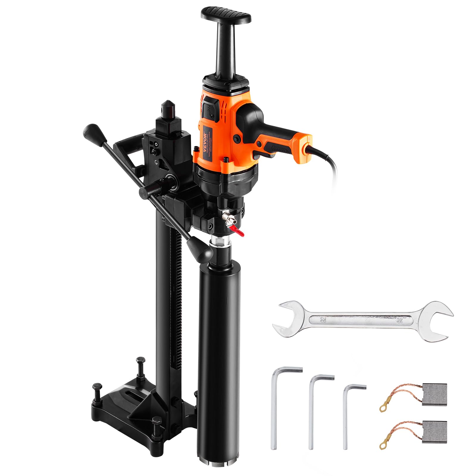 VEVOR 2 in1 Handheld and Stand-mount Core Drill, 0.8-6.3in Drilling Diameter Core Drill Rig with Stand and Core Drill Bit, 2000W Concrete Core Drill For Corner Operation and Large-scale projects