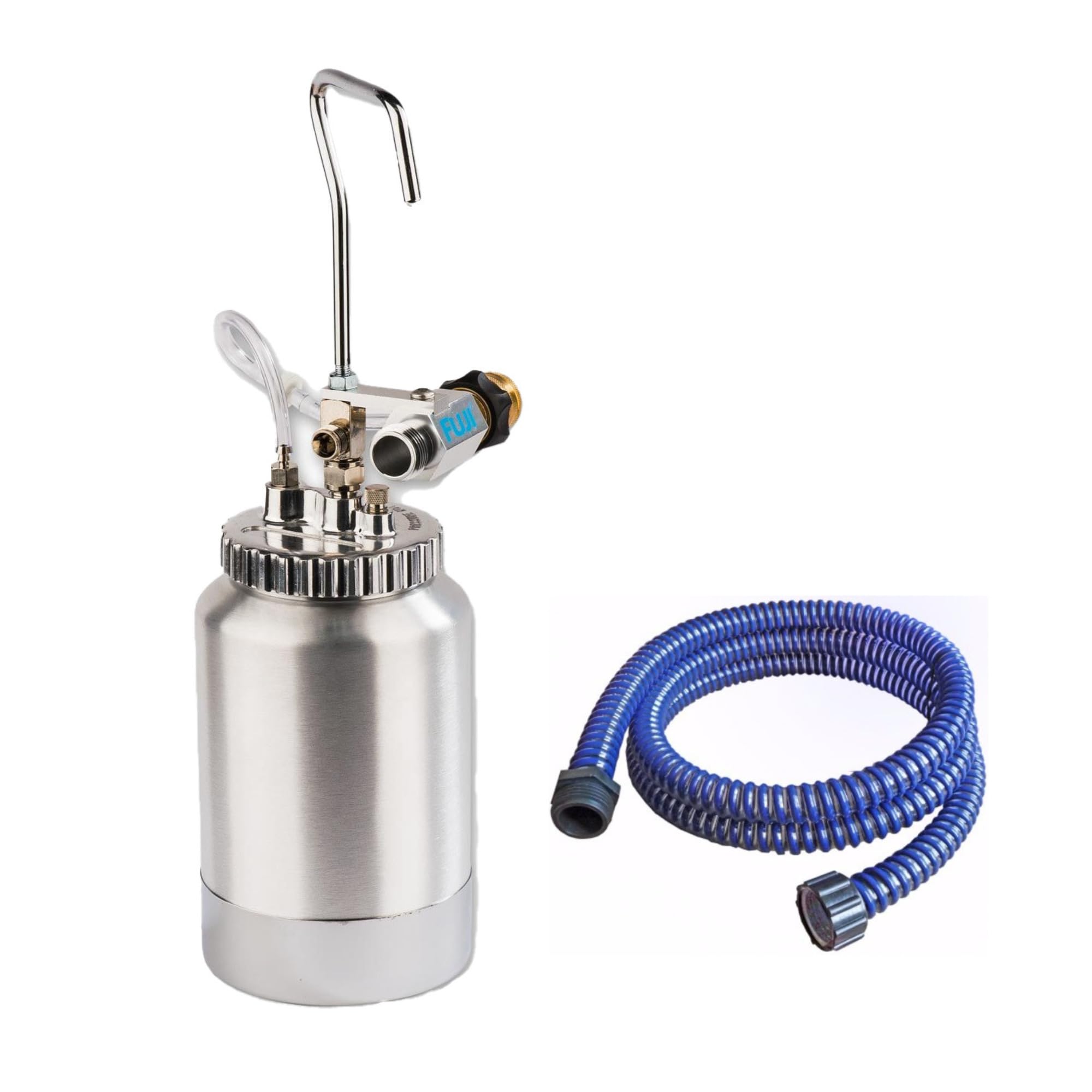 Fuji Spray 2-Quart Pressure Pot Assembly Kit Bundle with Fuji Spray 6-Feet Flexible Whip Hose (Blue) (2 Items)