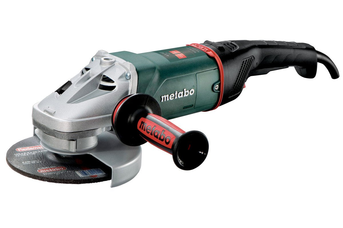Metabo 7-Inch Angle Grinder, 8,500 RPM, 15 Amp, Slide Switch (Locking), Metabo VibraTech, Made in Germany, W 24-180 MVT, 606466420, Green