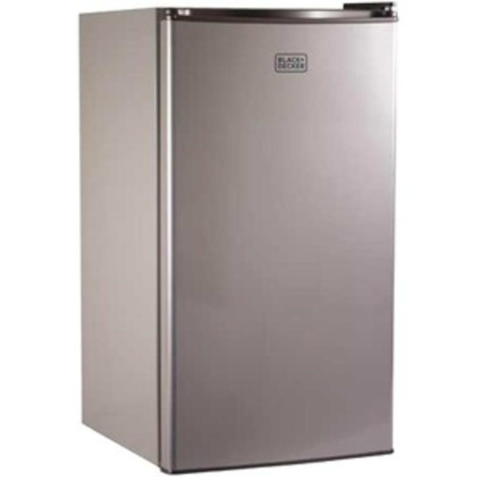 BLACK+DECKER 3.2 Cu. Ft. Compact Refrigerator, ENERGY STAR Certified Small Refrigerator, Single Door Mini Fridge with Freezer, Personal Fridge for Home/Dorm Room, R600a Refrigerant, VCM Stainless Look