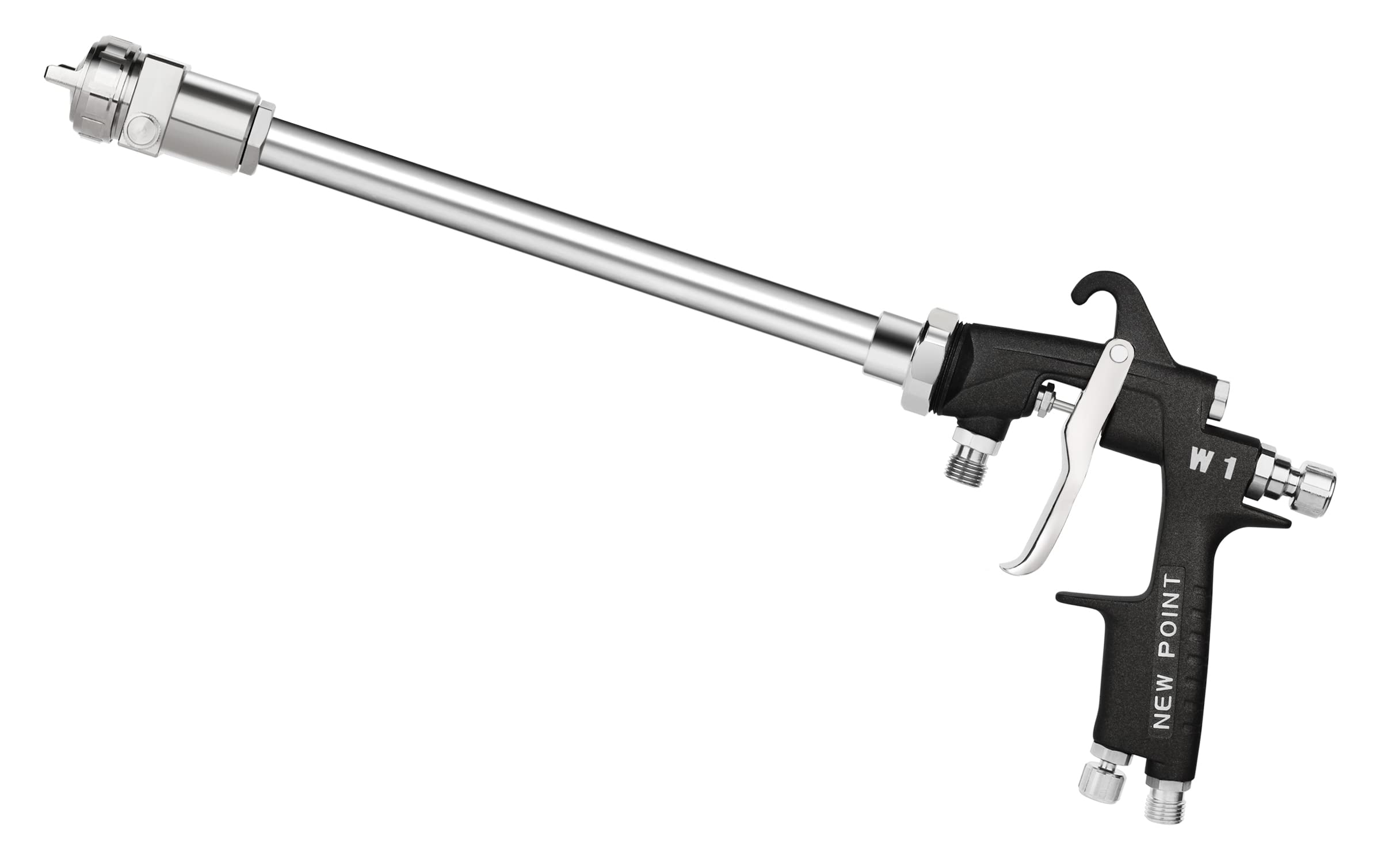 30cm Extension Long Pole Spray Angle Air Spray Gun - Pressure Feed Paint Gun High Efficiency for House Automotive Painting (Nozzle Size 1.0mm, 0 Spray Angle)