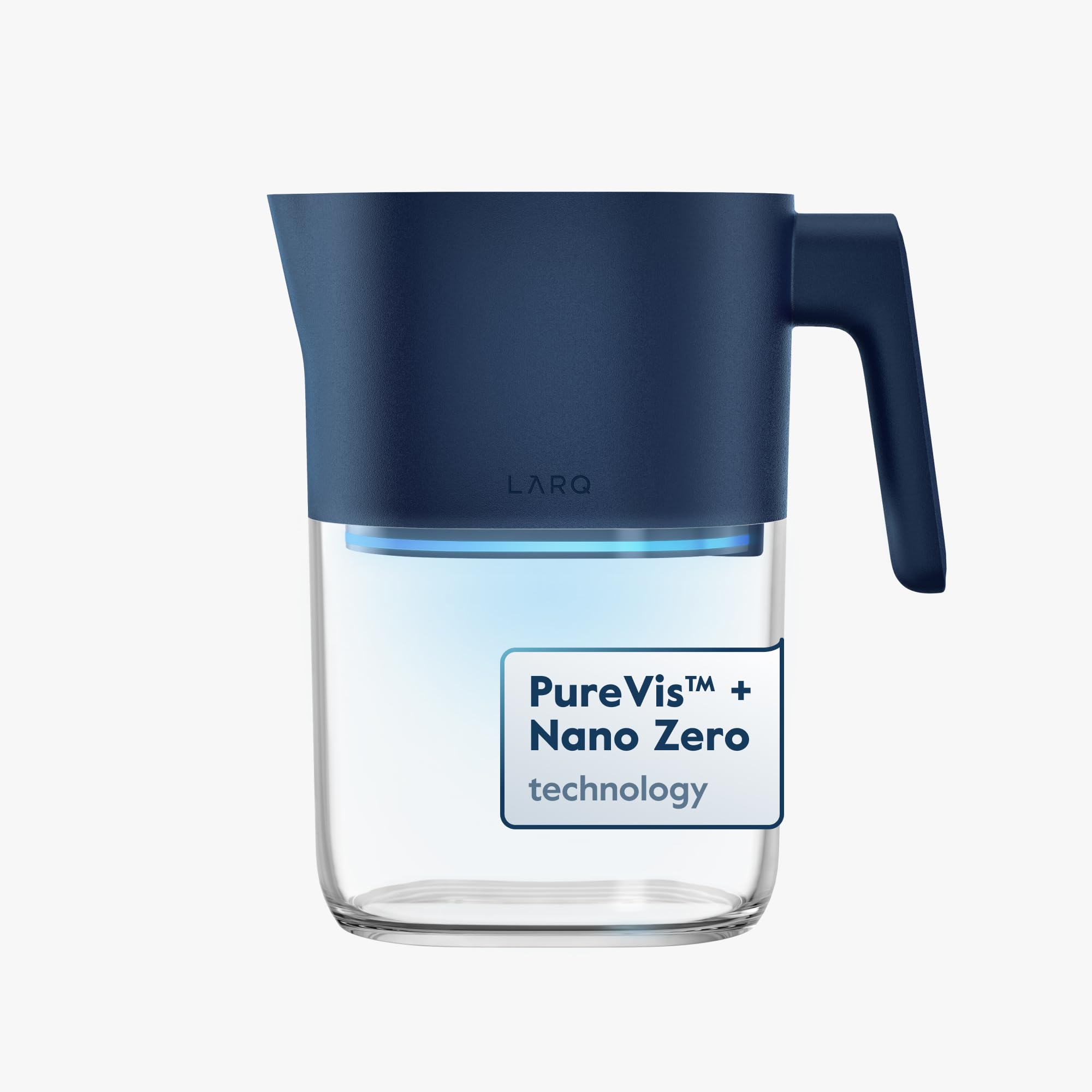 LARQ Pitcher PureVis 1.9L/ 8-Cup | Self-Cleaning UV Water Filter Pitcher for Tap and Drinking Water | Removes Chlorine, PFAS, PFOS, and More | Plant-Based Carbon Filter, 1-Year Warranty