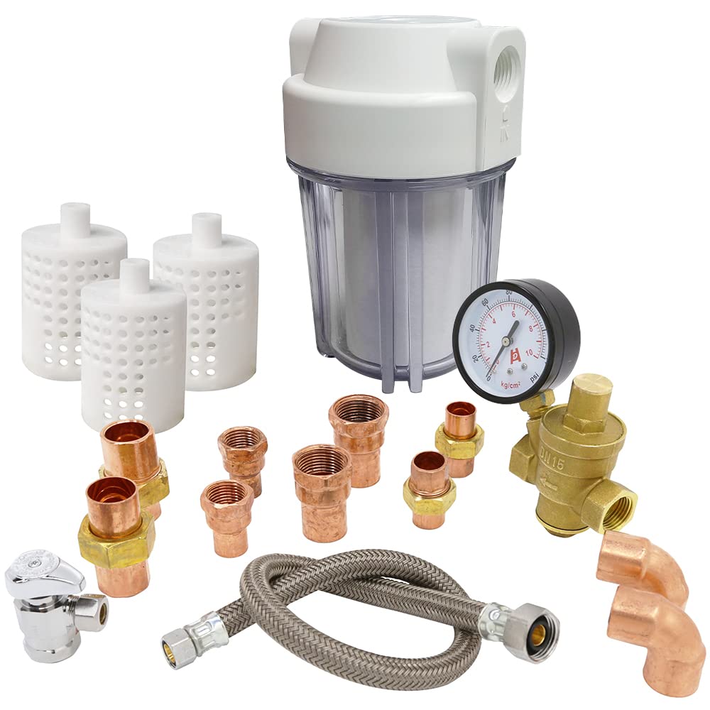 SteamSpa Comprehensive Components Complete Essentials Installation Kit with Water Filter Set for Generator Setup | STMKIT-02