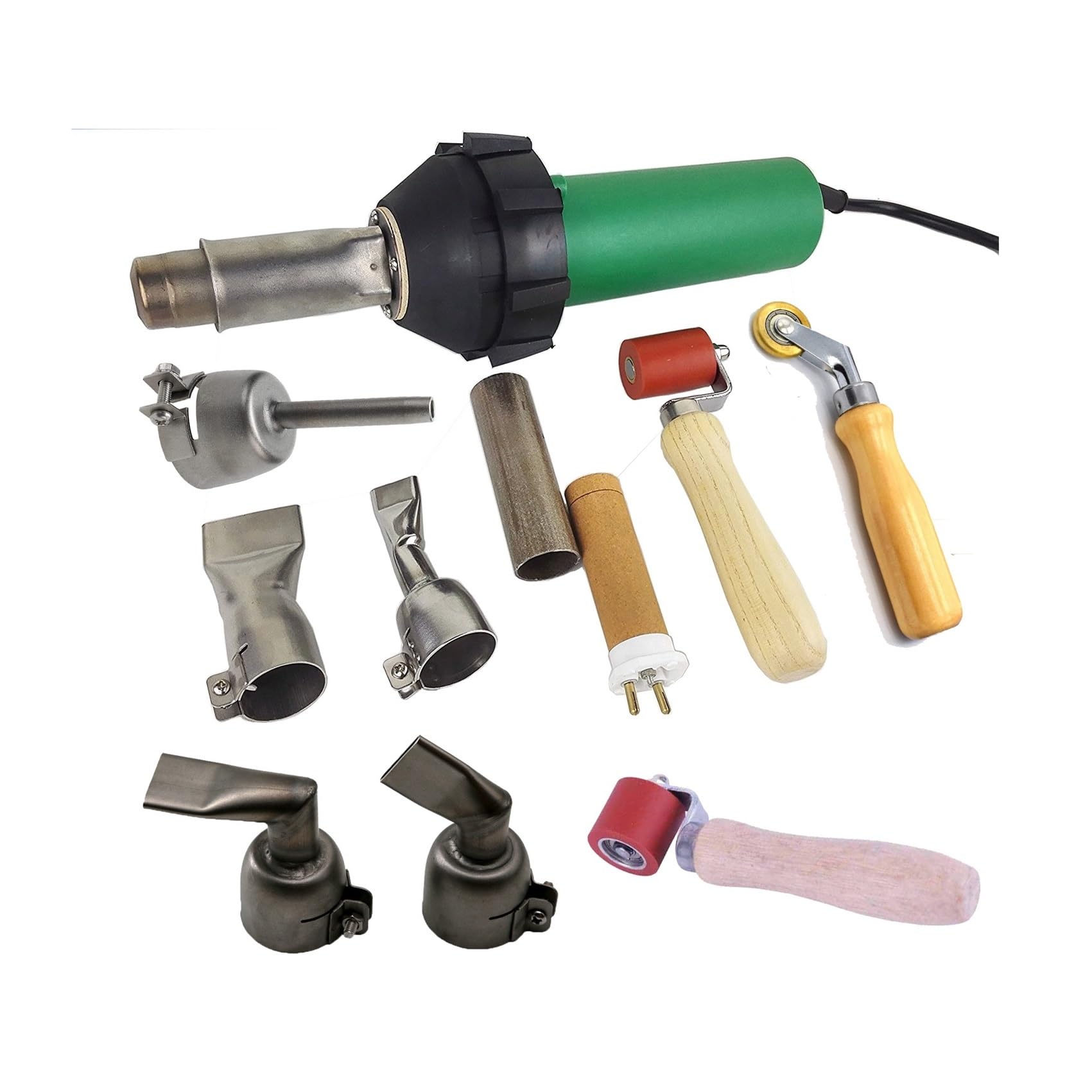 BAISULI Plastic Welding Gun hot air Blower Professional 1600W Heat Guns Plastic Welder Kit with 5pcs Welding Nozzles 20mm/40mm Silicone Roller Hot Air Blasting Torch Set(220V)