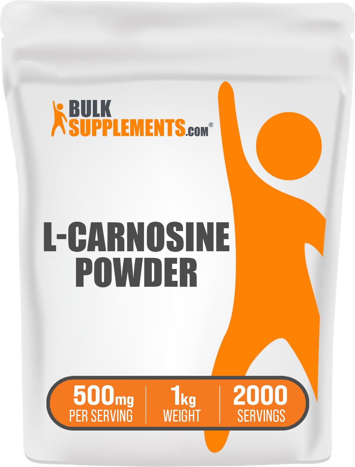 BulkSupplements.com L-Carnosine Powder - Carnosine Supplement, Carnosine 500mg - Amino Acid Supplement, Gluten Free, 500mg per Serving, 1kg (2.2 lbs) (Pack of 1)