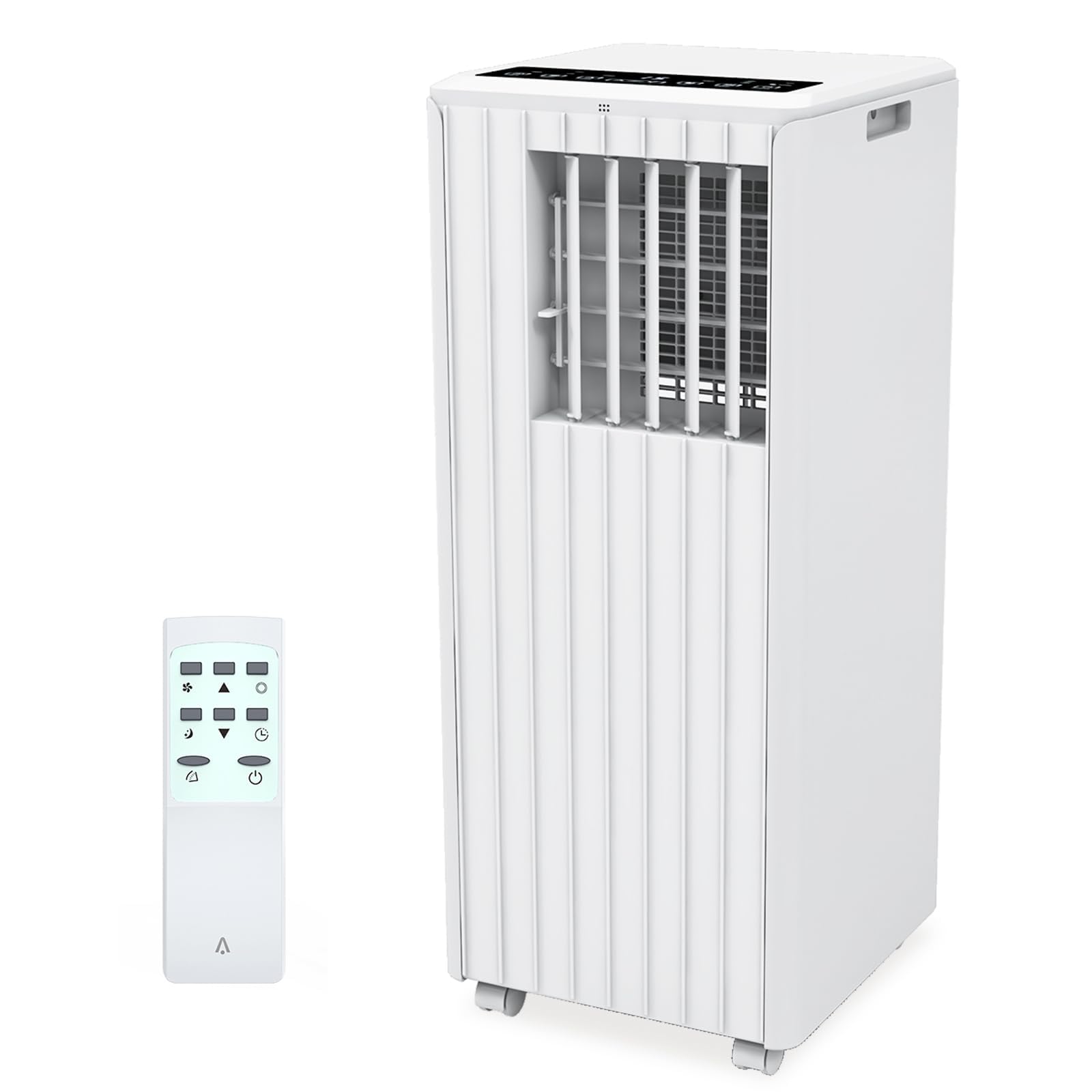 8000 Btu Portable Air Conditioner for Room Up to 350 Sq. Ft. Ac Unit Remote Controlled with Dehumidifier, Fan Mode, Efficient Cooling, Window Mount Exhaust Kit, 24Hrs Timer, White