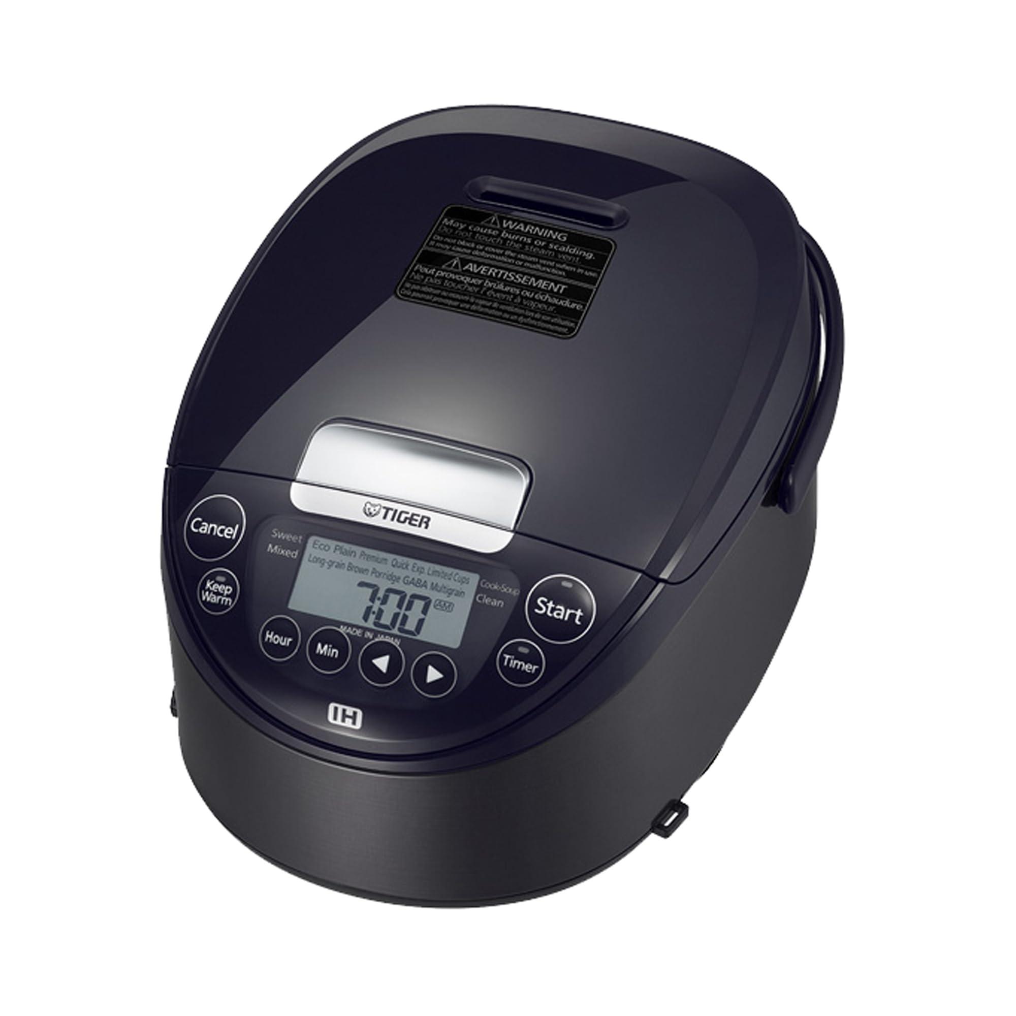 TIGER JPW-H10U 5.5-Cup (Uncooked) Induction Heating Rice Cooker and Warmer with 14-Preset Menu Settings, Mauve Black