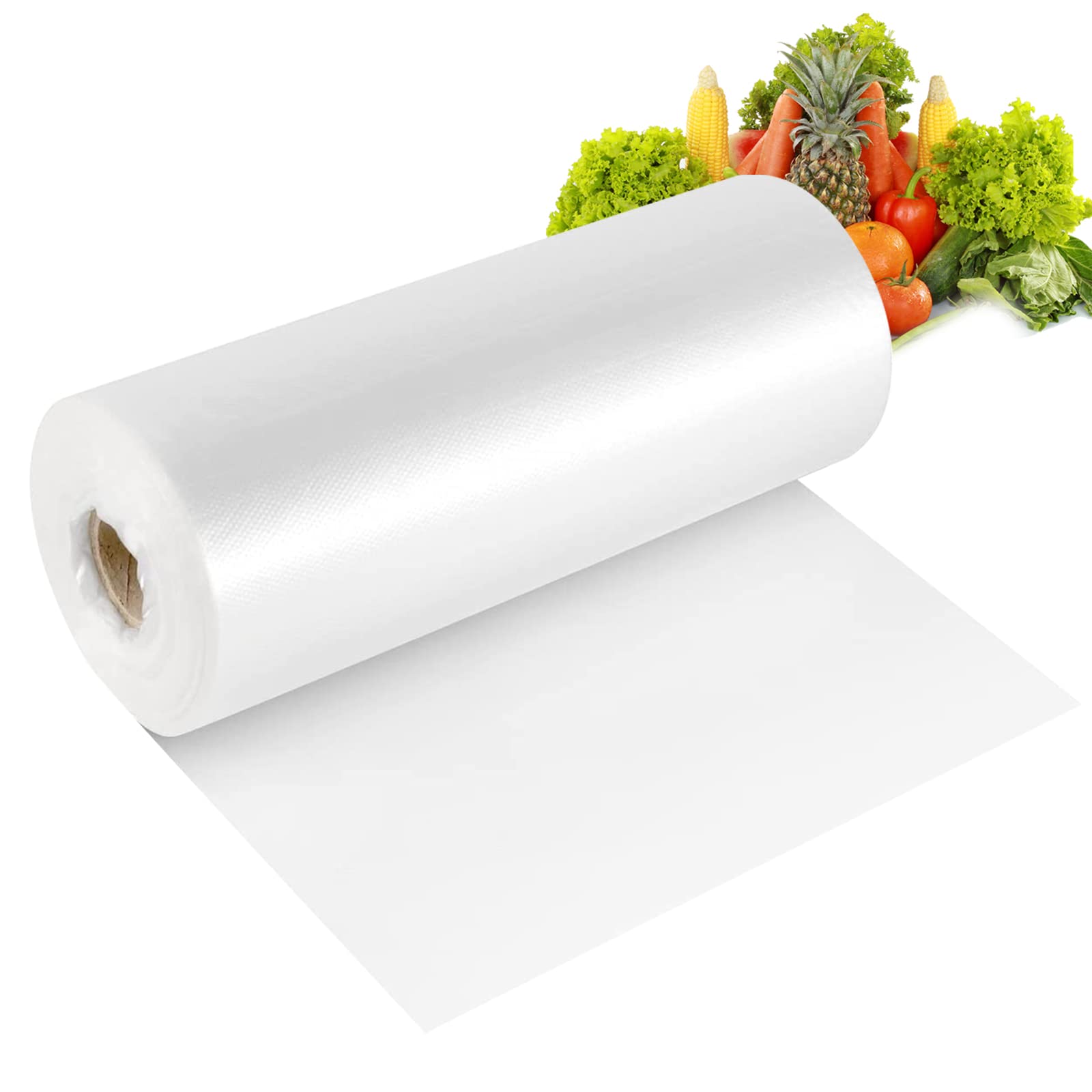 RyhamPaper Food Storage Bags, 20 Roll 14 x 20 Plastic Produce Bag on Roll Fruits, Vegetable, Bread, Food Storage Clear Bags, 350 Bags/Roll
