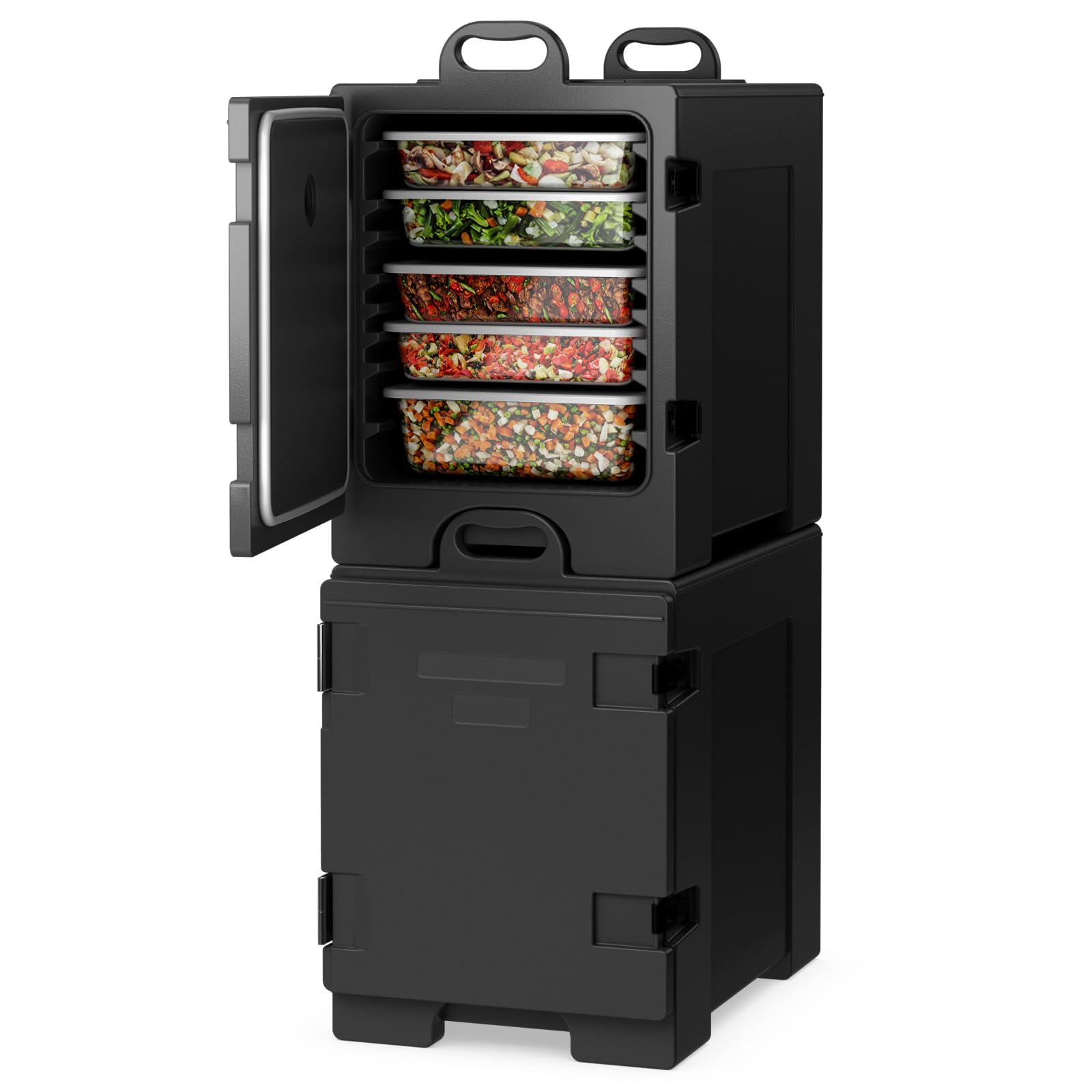 COSTWAY Catering Food Warmers, Hot Boxes Catering for 5 Full-Size Pan, 81 Quart Capacity, Stackable Design, Handles, Portable Insulated Food Carrier for Family Gathering, Canteen, Restaurant, 2