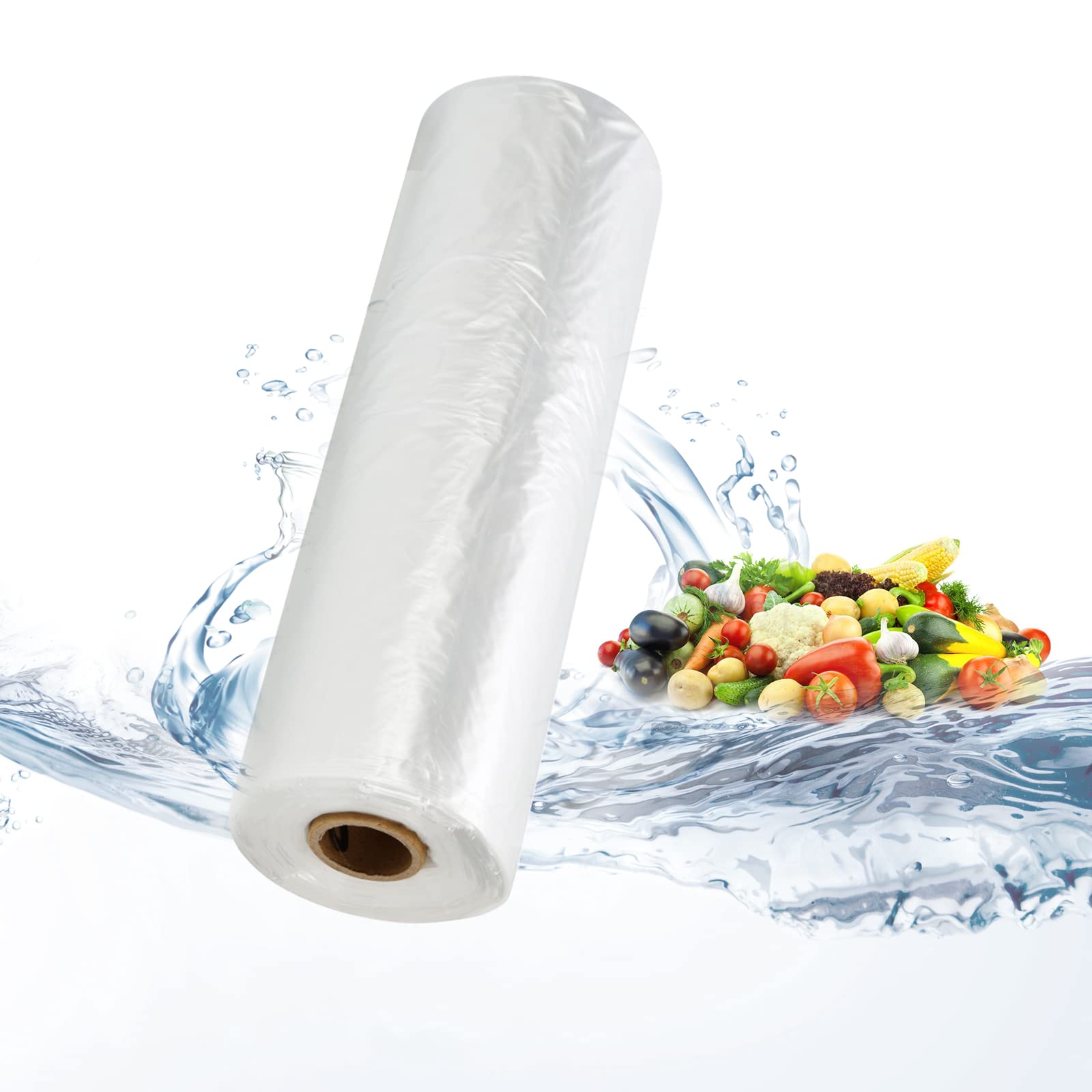 Tapsin 12x20 Plastic Produce Bags on a Roll - Clear Plastic Bags for Food, Vegetable, Fruits, Bread, Pet Bags and Grocery Clear Bag- 350 Bags/roll (12''x20'', 20 Rolls)