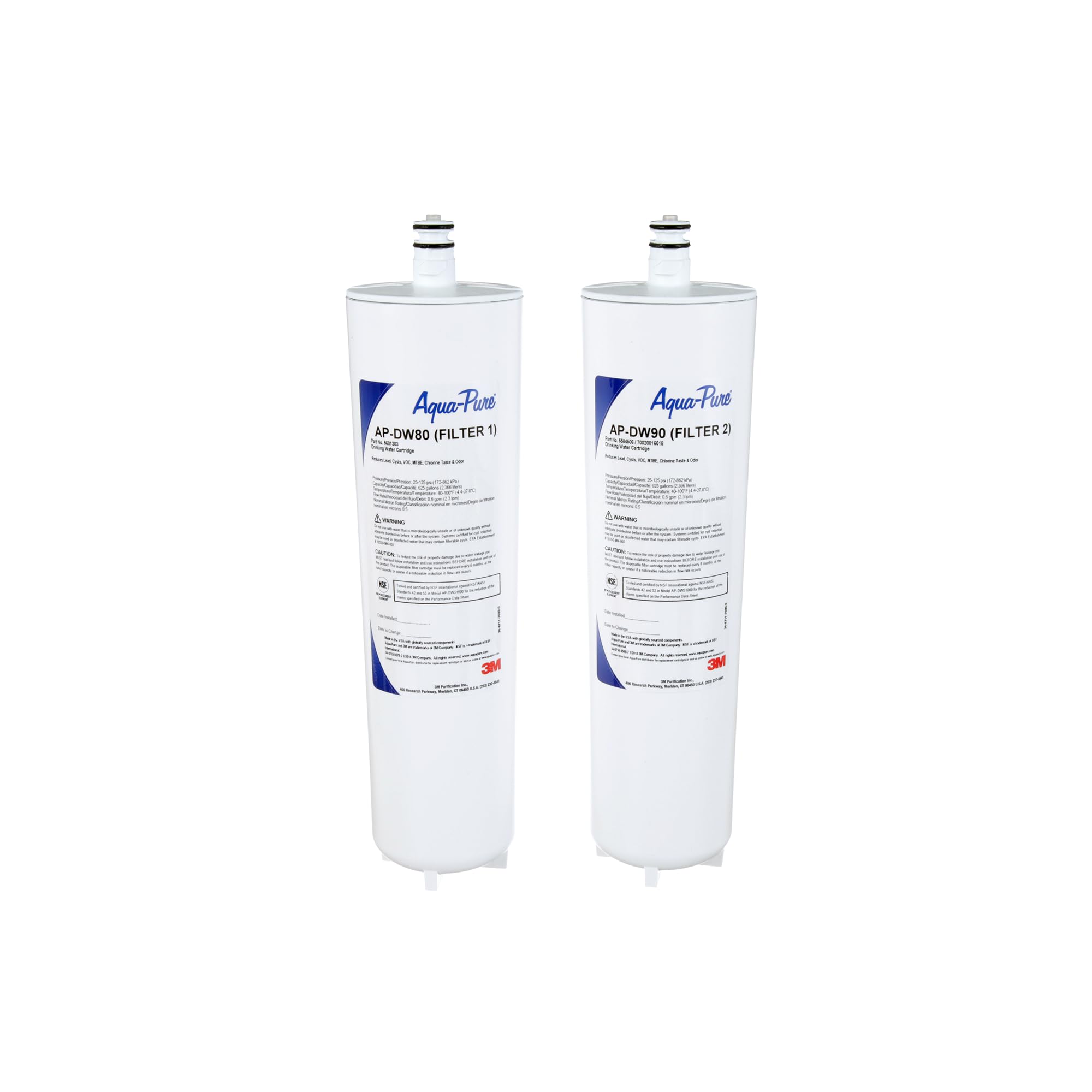 3M Aqua-Pure DW8090 Under Sink Replacement Water Filters AP-DW80/90 for Aqua-Pure AP-DWS1000