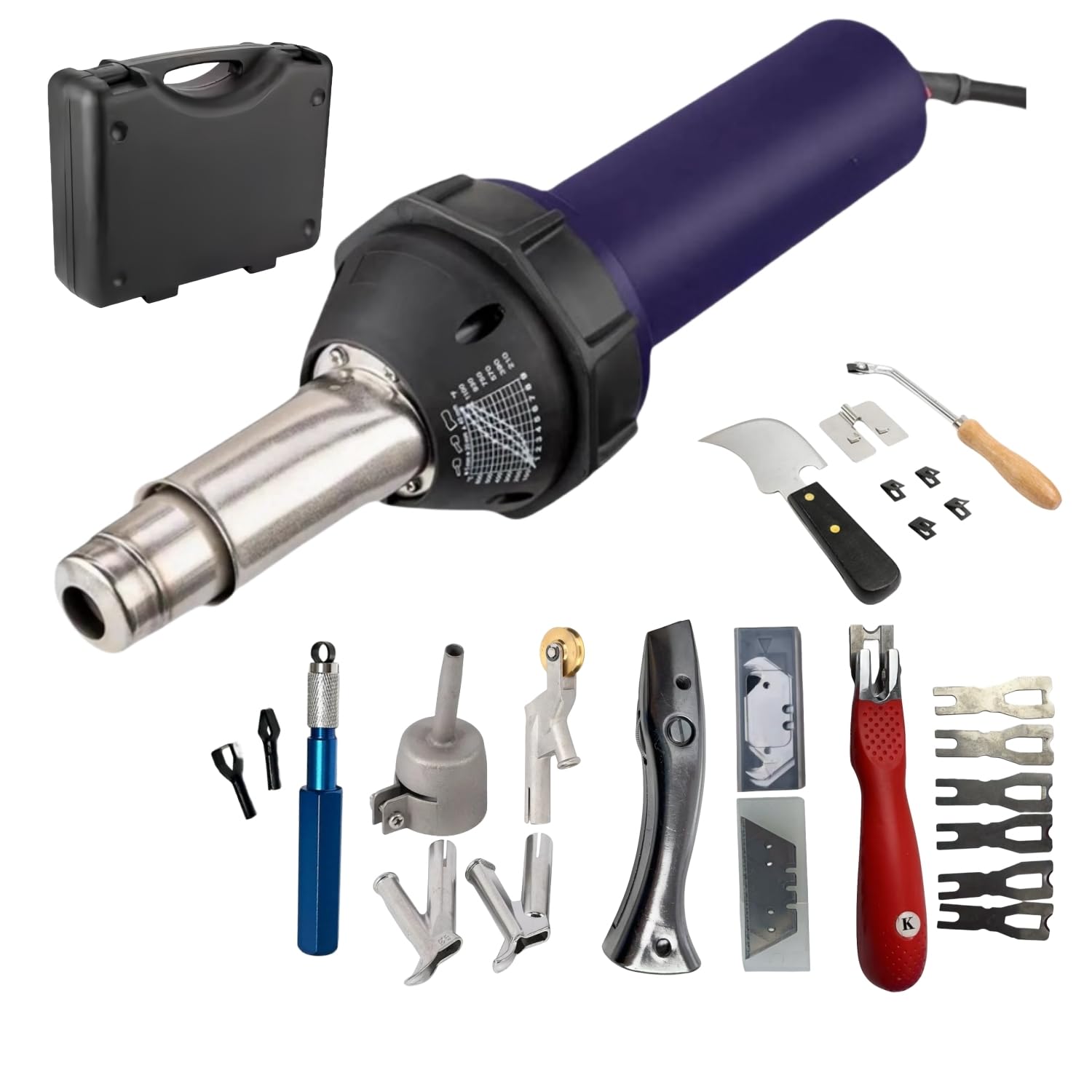 110V 1600W Hot Air Plastic Welding Gun Hand Held Welder Vinyl Flooring Tool Heat Gun Welder Tools Kit (Hot Air Gun)