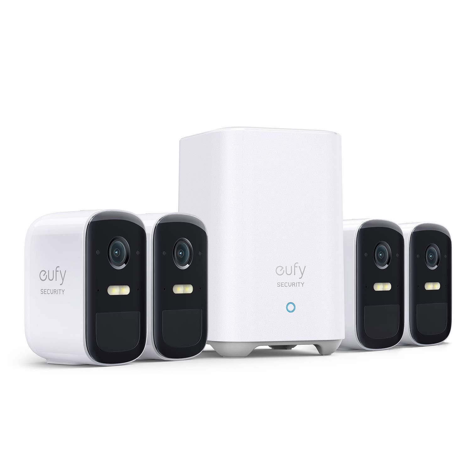 eufy security, eufyCam 2C Pro 4-Cam Kit, Wireless Home Security System with 2K Resolution, 180-Day Battery Life, HomeKit Compatibility, IP67, Night Vision, and No Monthly Fee.