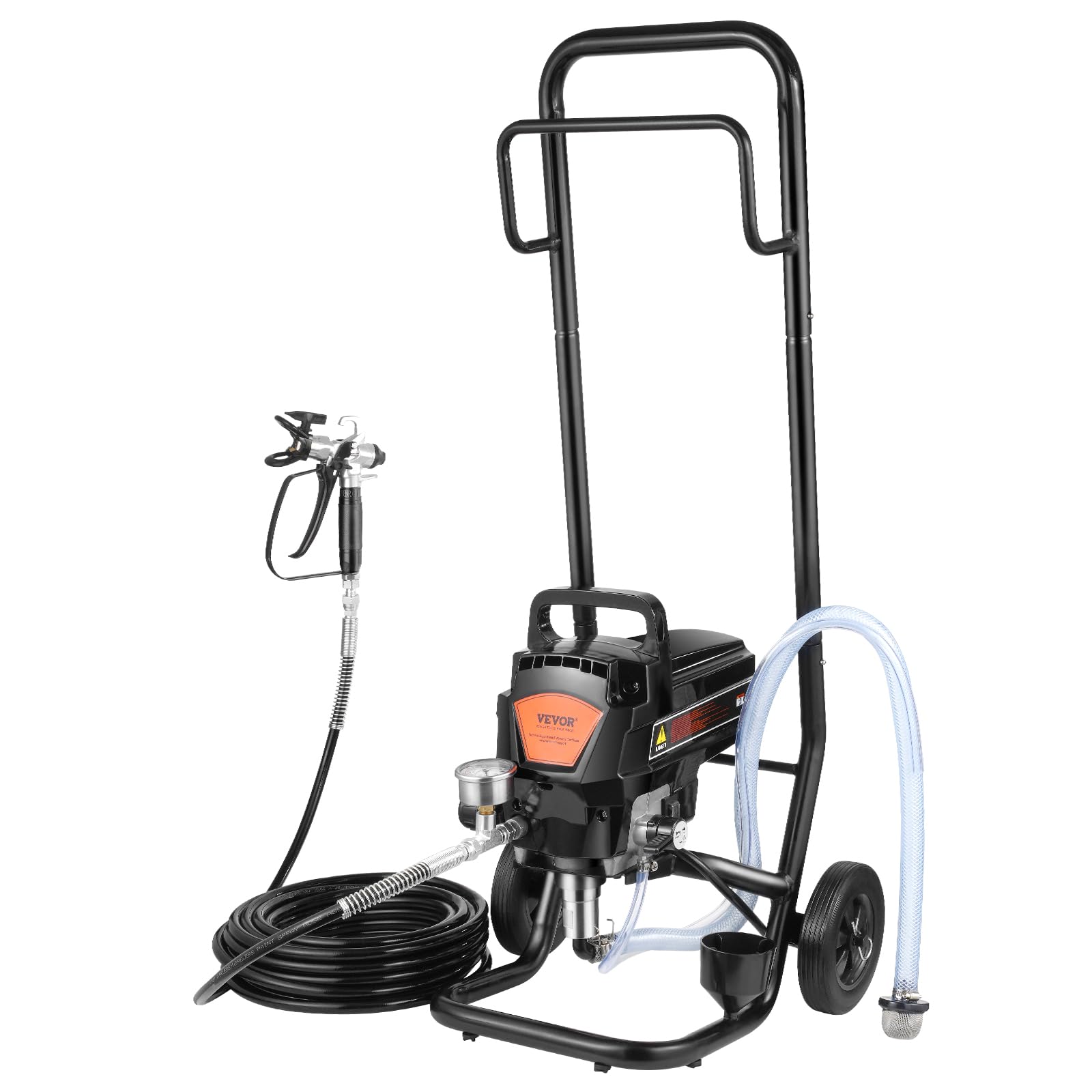 VEVOR Stand Airless Paint Sprayer, 950W 3000PSI High Efficiency Electric Airless Sprayer with Cart, Paint Sprayers for Home Interior and Exterior Furniture and Fences, Fine and Even Painting Effect