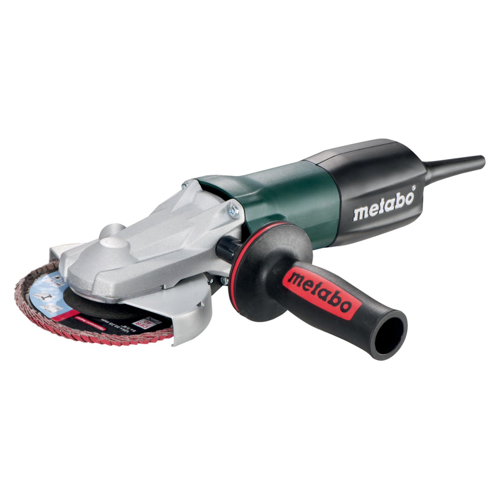 Metabo 4-1/2-Inch / 5-Inch Flat Head Angle Grinder, 10,000 RPM, 8 Amp w/Lock-on, Electronics, Made in Germany, WEF 9-125, 613060420, Green