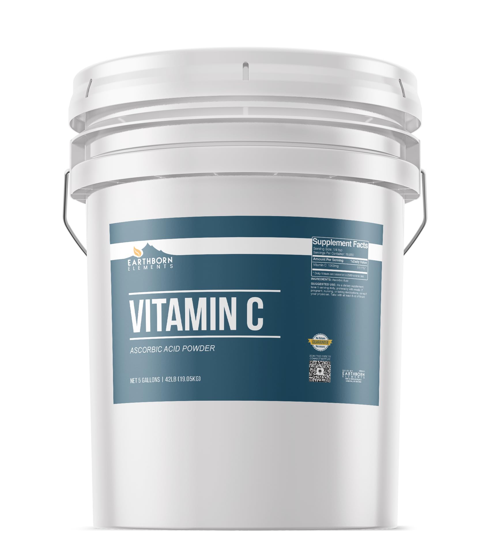Earthborn Elements Vitamin C Powder (5 Gallon), Ascorbic Acid, Supplement & Cleaner