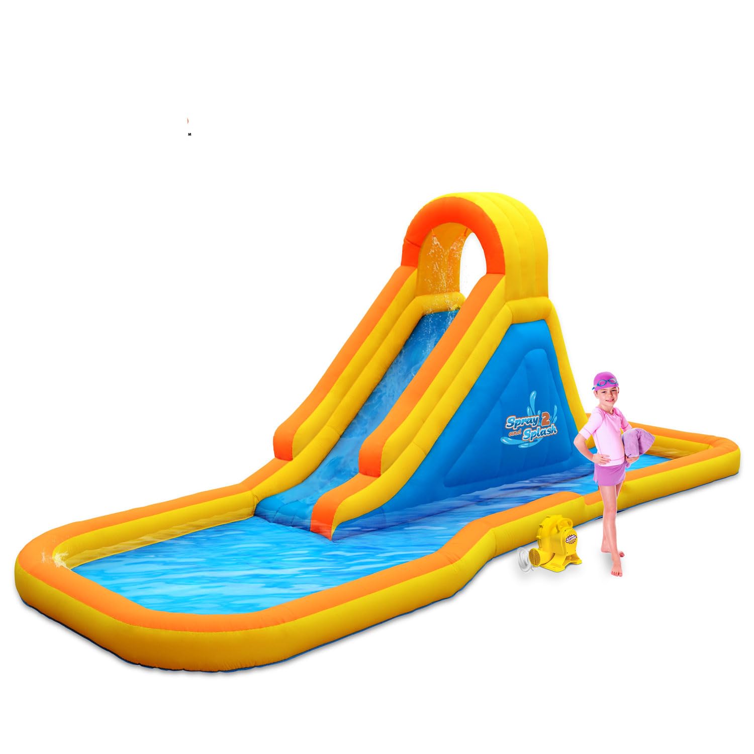 Blast Zone Spray N Splash 20' Long Inflatable Water Park - Blower - Premium Quality - Easy Setup