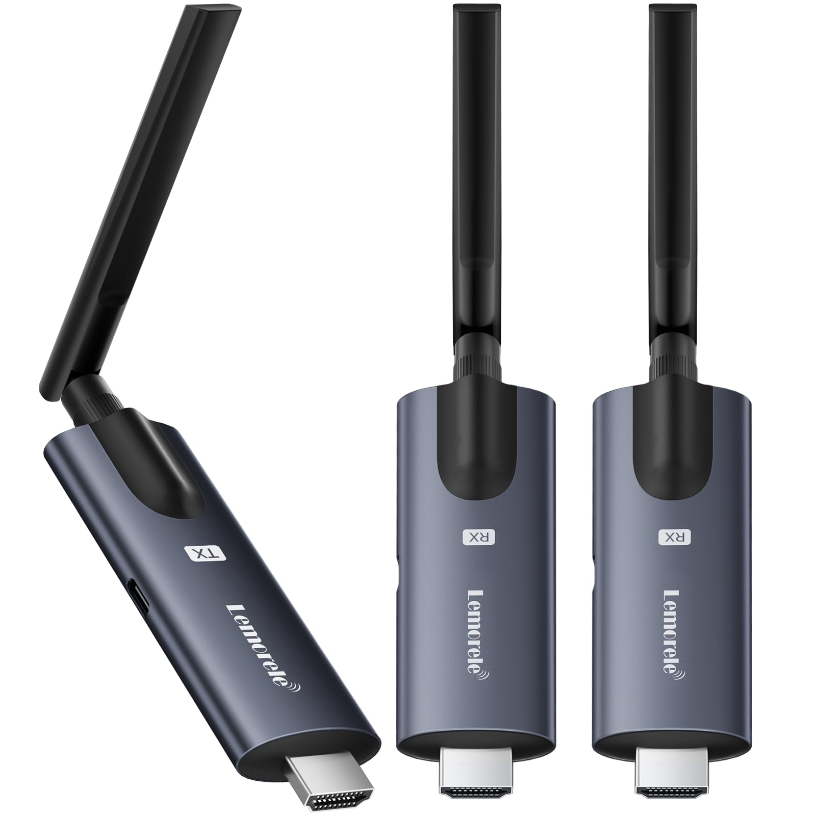 Lemorele Wireless HDMI Transmitter and 2 Receivers,Support Wireless Receiving APP TuTuPlay 2.4/5G 656ft 1080P HD,for Streaming Video&Audio to HDTV/Projector/Tablet/Mobile from Laptop/TV-Box/Blu-ray