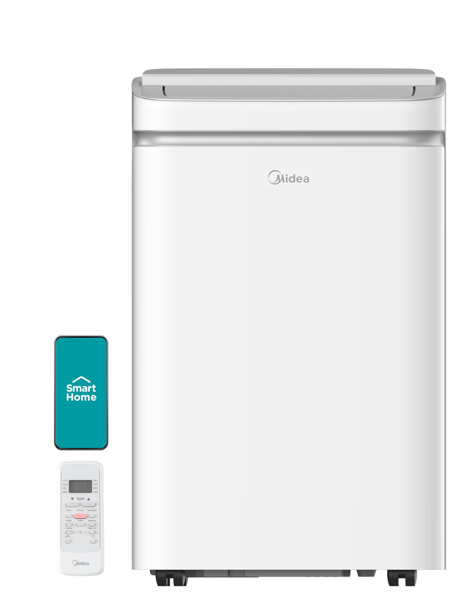 Midea 14,000 BTU ASHRAE (10,000 BTU SACC) Portable Air Conditioner, Cools up to 450 Sq.Ft., with Dehumidifier & Fan mode, Control with Remote, Amazon Alexa & Google Assistant, Easy-to-use and Install