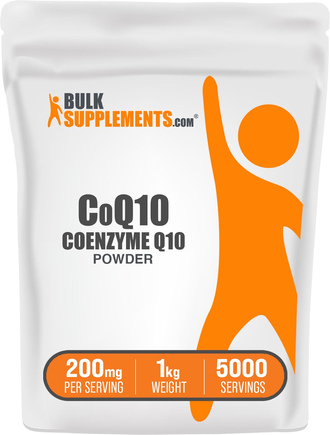 BulkSupplements.com Coenzyme Q10 Powder - CoQ10 Powder, Coenzyme Q10 200mg, CoQ10 Nutritional Supplements - Gluten Free, 200mg per Serving, 1kg (2.2 lbs)