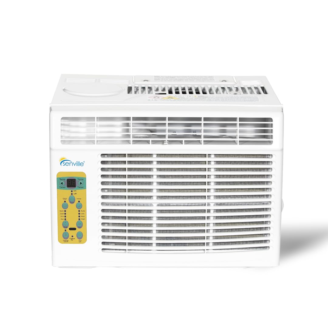 Senville 6,000 BTU Window Air Conditioner, Cools Up to 250 Sq. Ft., Easy to Use, Washable Filter
