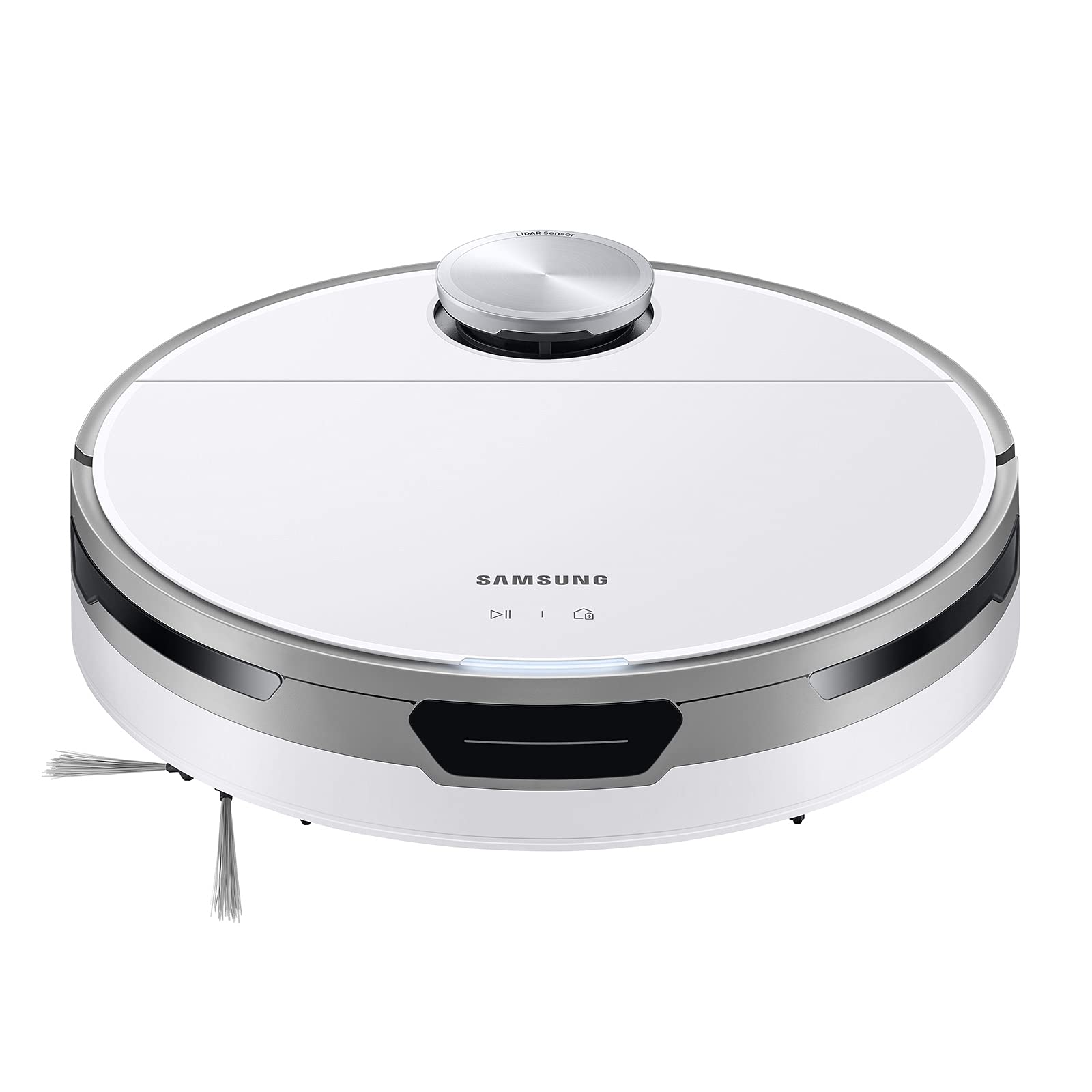 SAMSUNG Jet Bot Robot Cordless Vacuum Cleaner w/ Intelligent Power Control, Precise Navigation, Multi Surface Cleaning for Hardwood Floors, Carpets, Rugs, Anti Hair, VR30T80313W/AA, White
