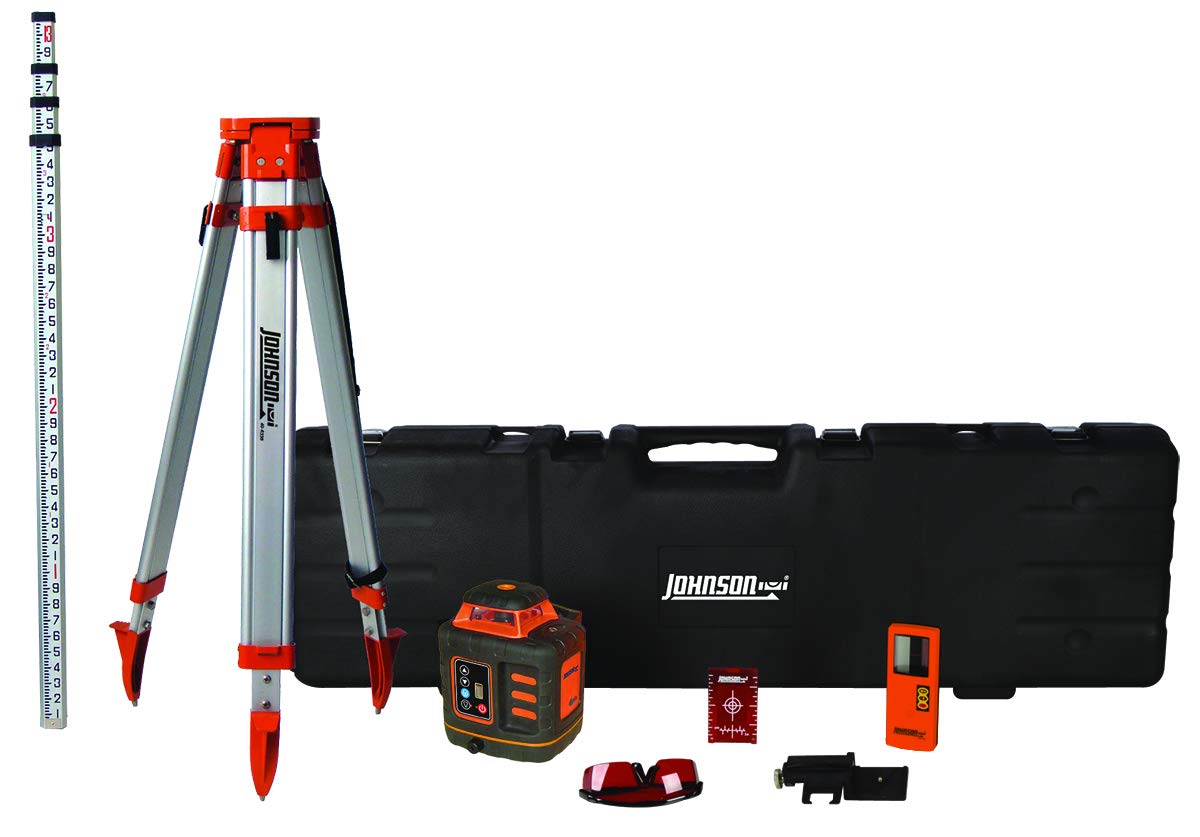 Johnson Level & Tool 99-027K Self-Leveling Rotary Laser System, 8.75", Red, 1 Kit