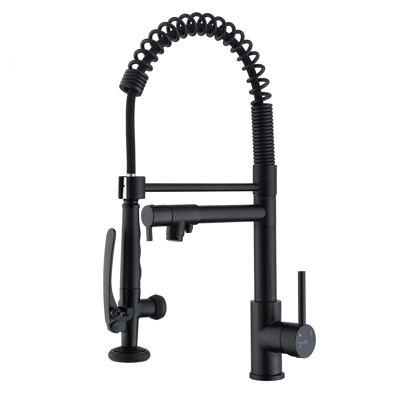 EKRTE Drinking Water Faucet,Kitchen Sink Faucet with Pull Down Sprayer, 3 in 1 Water Filter Purifier Faucets, Heavy Duty Commercial Style Kitchen Faucet,Matte Black Filter Water Kitchen Faucet
