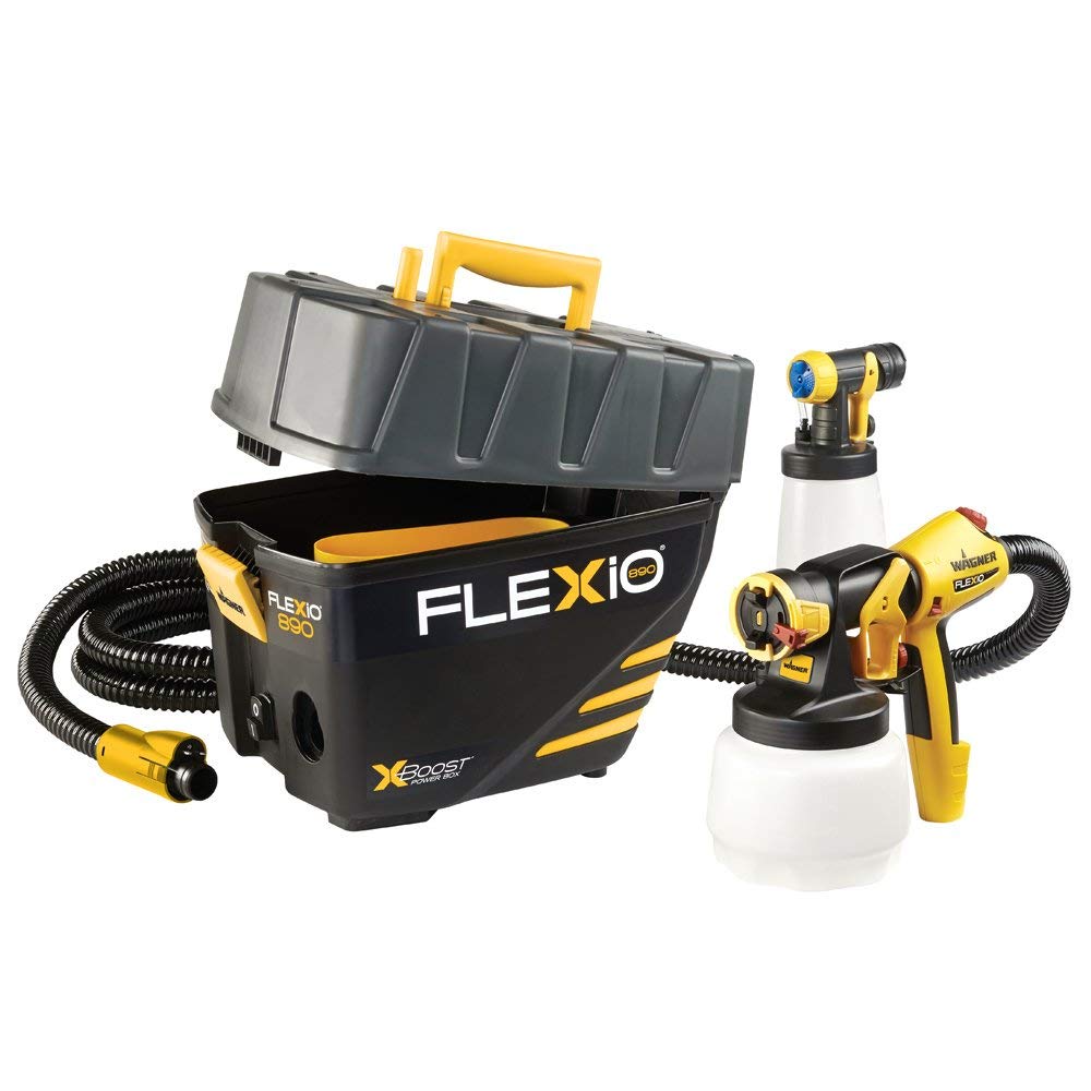 Wagner 0529021 FLEXiO 890 Stationary HVLP Paint Sprayer, Sprays Unthinned Latex, Includes Two Nozzles, iSpray Nozzle and Detail Finish Nozzle, Complete Adjustability for All Needs
