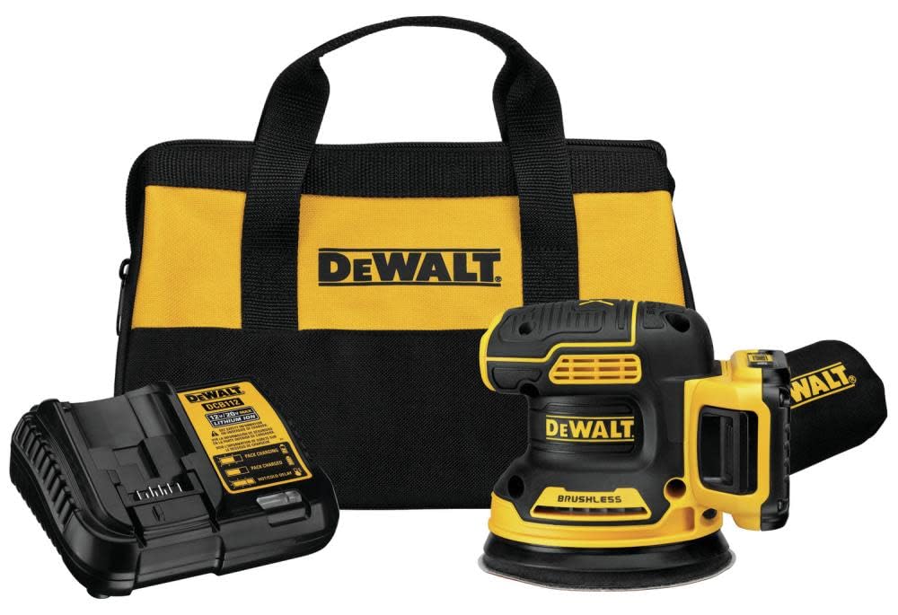 DEWALT 20V MAX Sander, Cordless, 5-Inch, 2.Ah, 8,000-12,000 OPM, Variable Speed Dial, Storage Bag, Battery and Charger Included (DCW210D1)