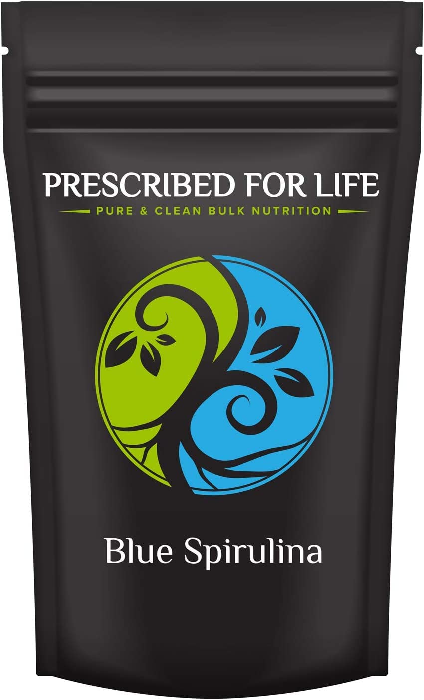 Prescribed For Life Blue Spirulina Powder, Pure Vegan Superfood, Gluten Free, Natural, Non GMO, Blue Algae Powder (Phycocyanin), Packed with Protein, Vitamins & Antioxidants (1kg / 2.2lb)