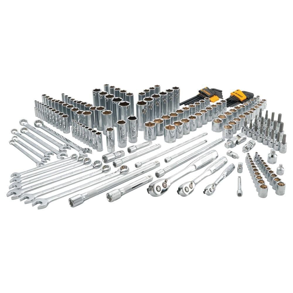 DEWALT Mechanics Tools Kit and Socket Set, 204-Piece, 1/4" & 3/8" & 1/2" Drive, MM/SAE (DWMT72165)