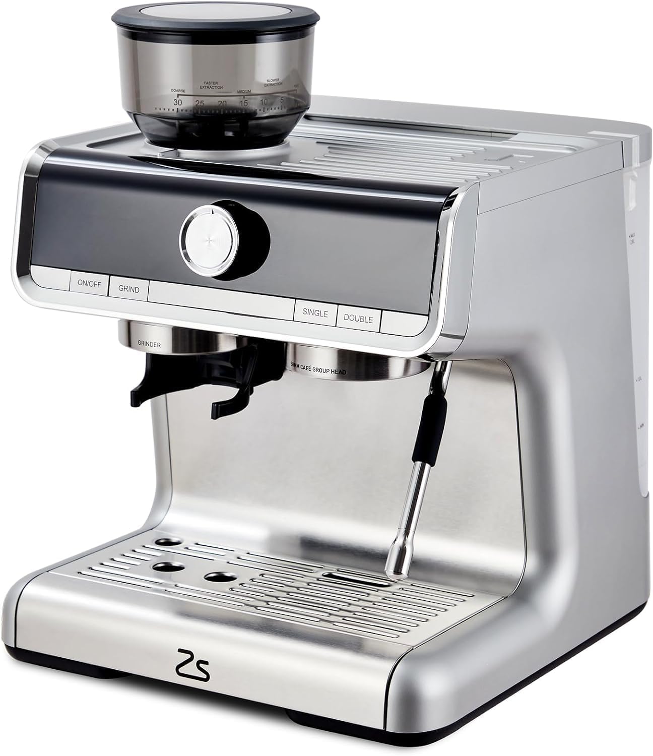 Takywep Espresso Machine, 20 Bar Semi-Automatic Espresso Coffee Maker With Grinder, Milk Frother Steamer Wand for Cappuccino, Latte, Macchiato, 95-Ounce Water Tank, PID Temperature Control,Silver2