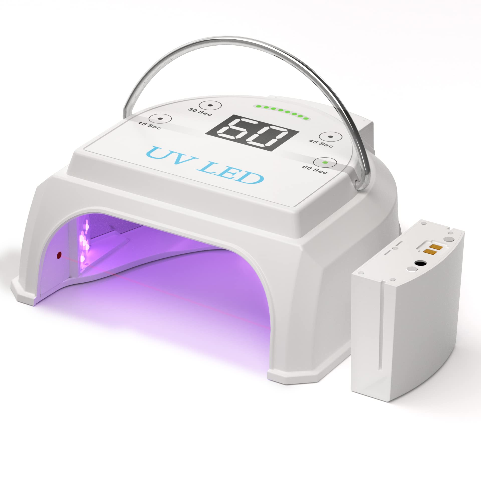 Gelpal 80W Professional Cordless UV LED Nail Lamp, UV Lights for Nails with 45 Beads and Rechargeable Battery, Portable LED Gel Nail Curing Dryer, Nail Polish Machine for Salon or Home, White