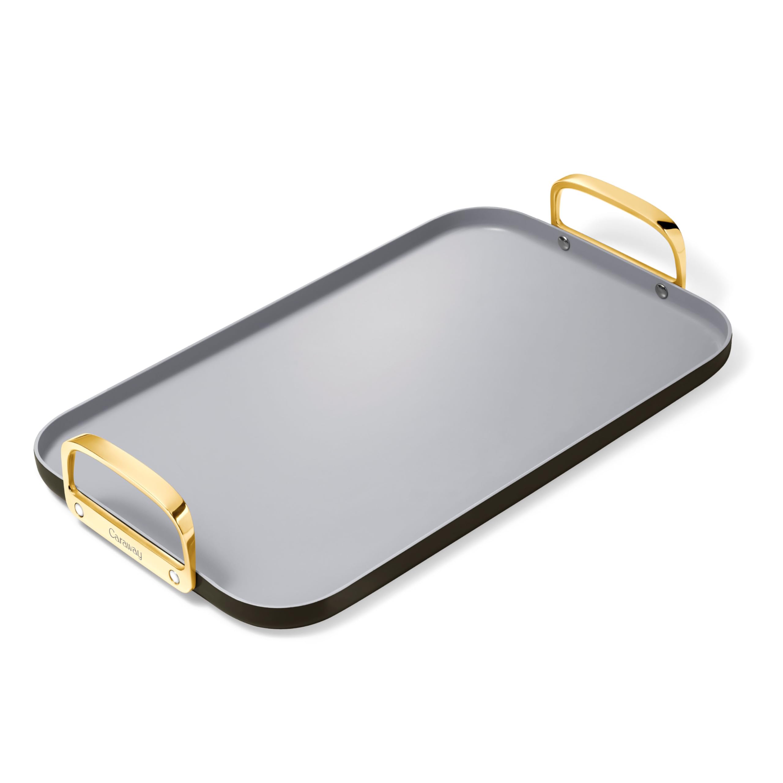 Caraway Double Burner Griddle - 19x12” Griddle Pan - Non-Stick Ceramic Coated - Non Toxic, PTFE & PFOA Free - Oven Safe & Compatible with All Stovetops - Black