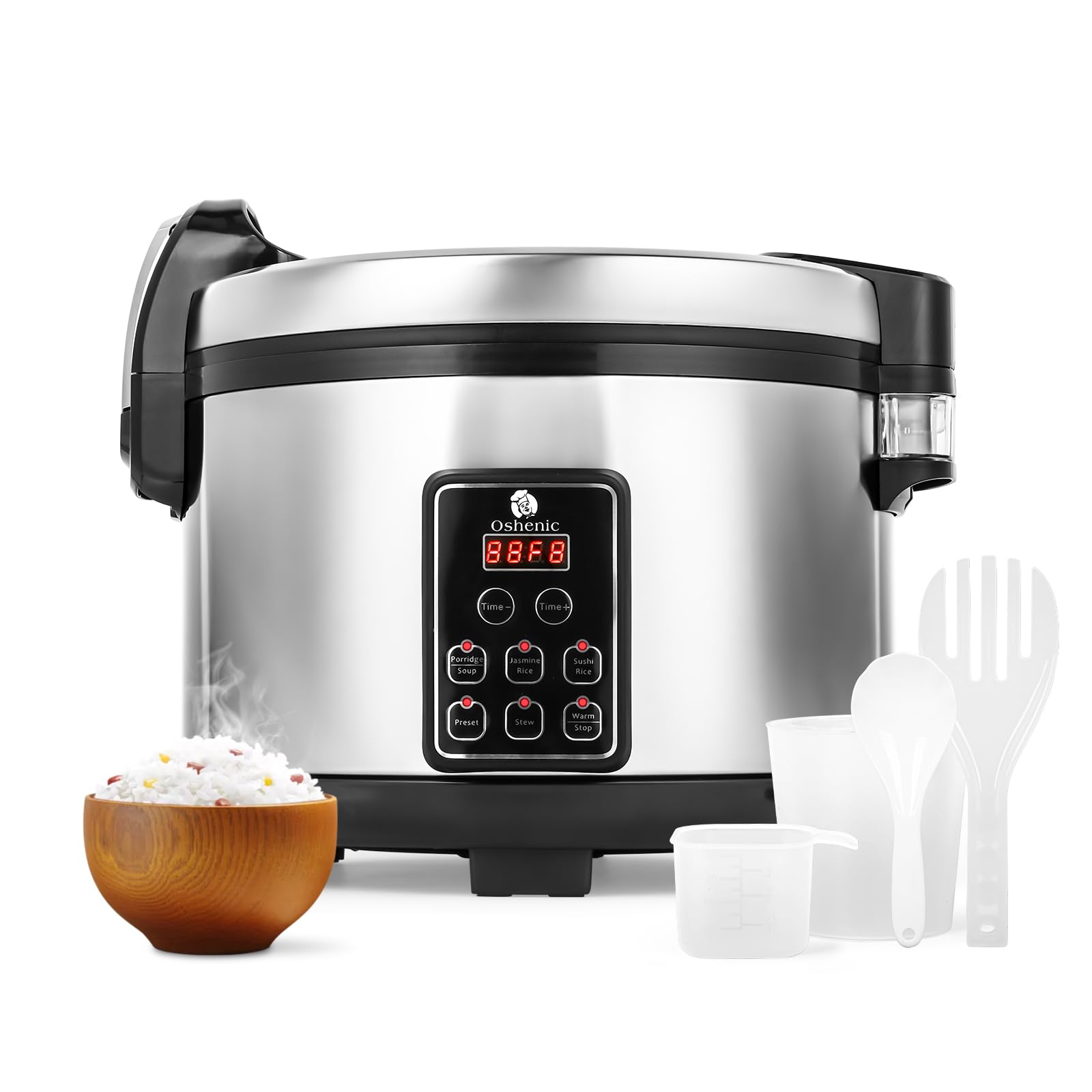Oshenic Commercial Rice Cooker,15.85QT/84 Cups Cooked Rice,15L Liter Large Capacity Rice Cooker & Warmer,1350W Fast Rice Cooker With LED Display,Nonstick Inner Pot,Multi-Function Rice Cooker