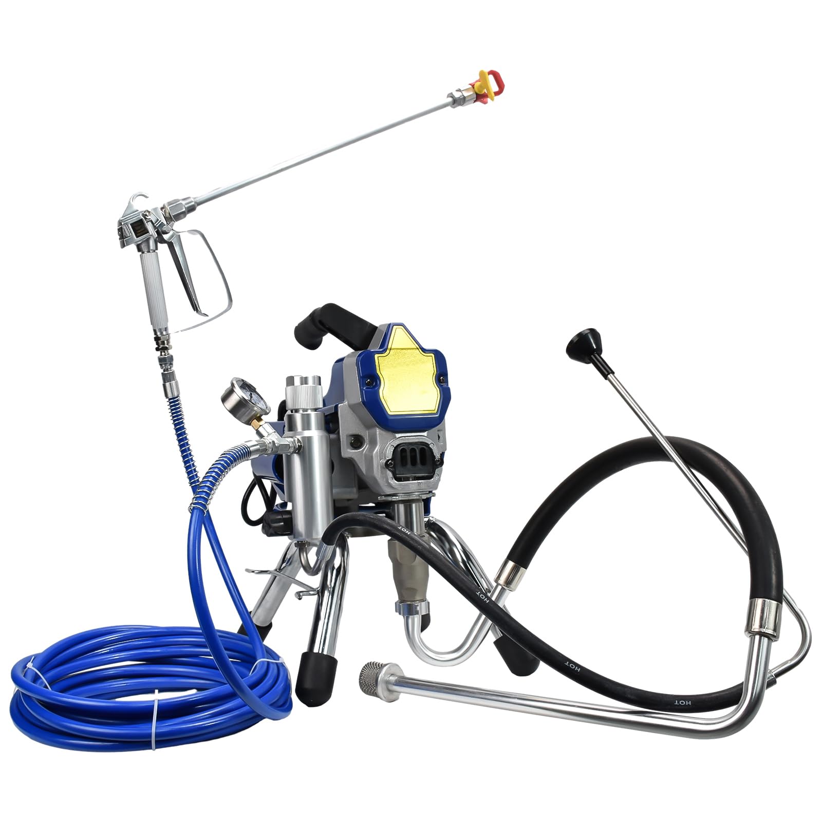Stand Airless Paint Sprayer,3500W 3300PSI High Efficiency Electric Airless Sprayer for Home Interior Furniture DIY Projects Painting, with 33FT Spray Hose,Paint Gun and Extension Rod (110V)
