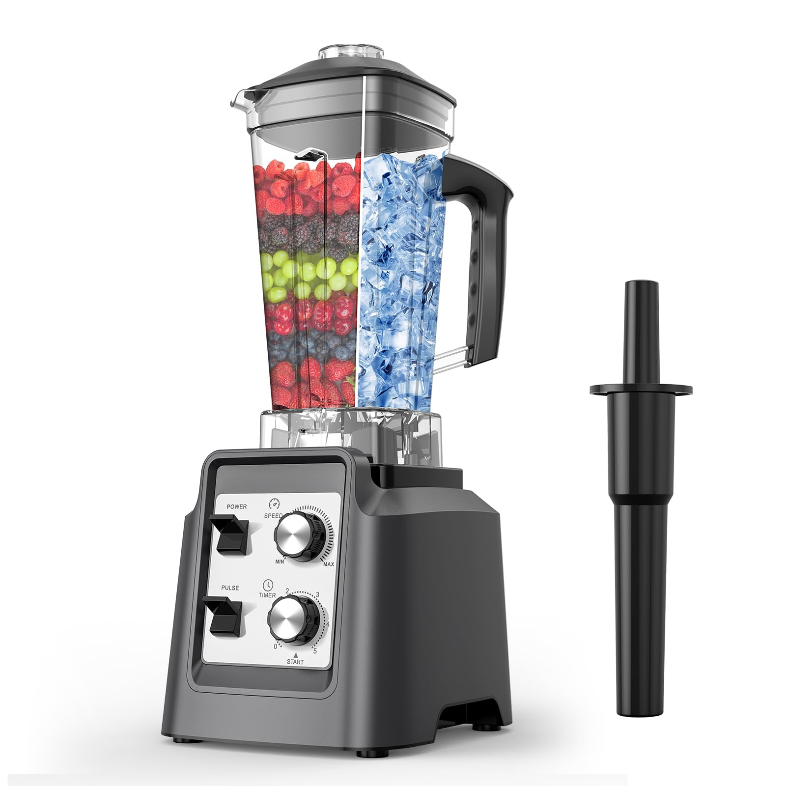 PSIIDAN Blenders for Kitchen, Smoothie Blender, Professional Countertop Blender for Smoothies, 1800 Peak Watts, 68 Oz Large Capacity, for Ice Crush, Frozen Drinks, Silver