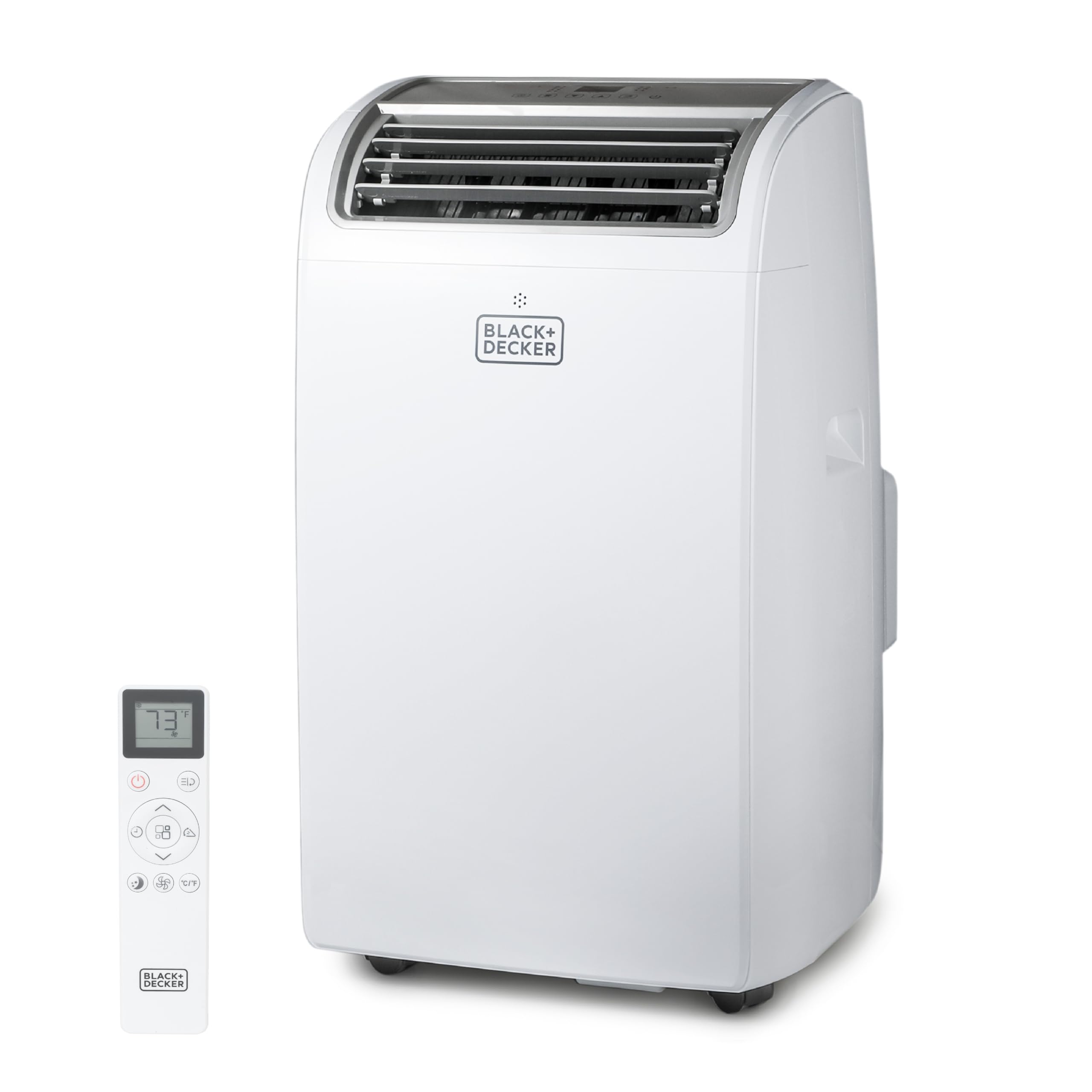 BLACK+DECKER Portable Air Conditioner, 8,150 BTU SACC/CEC (12,000 BTU ASHRAE 128) for Rooms Up To 550 Sq. Ft., Portable AC with Follow Me Remote Control, White